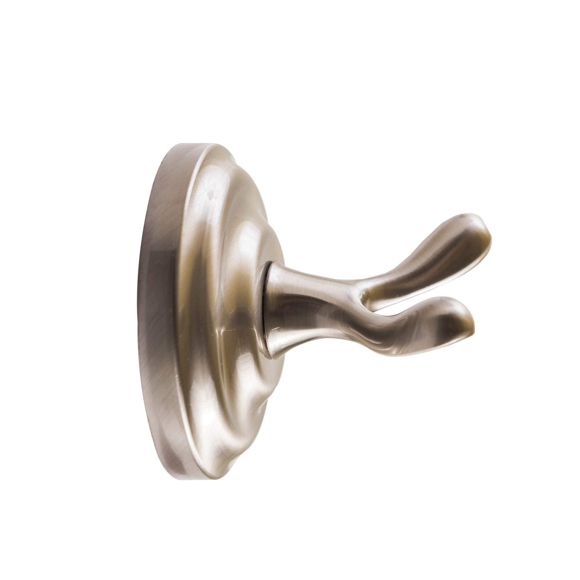 SENTO ROBIKI 5-Piece Satin Nickel Bathroom Accessories Set - Wall Mounted Robe Hook, Toilet Paper Holder, Towel Ring, 18