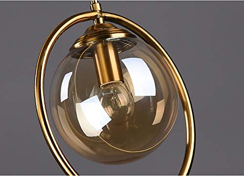 Juno Track Pendant Light with 3.2 ft Cord - Nordic Style Modern Dimmable Lantern Ring Glass Fixture (Bulbs Not Included) in Copper & Brown Glass - Perfect for Kitchen Island, Dining Room, and Bedroom Lighting