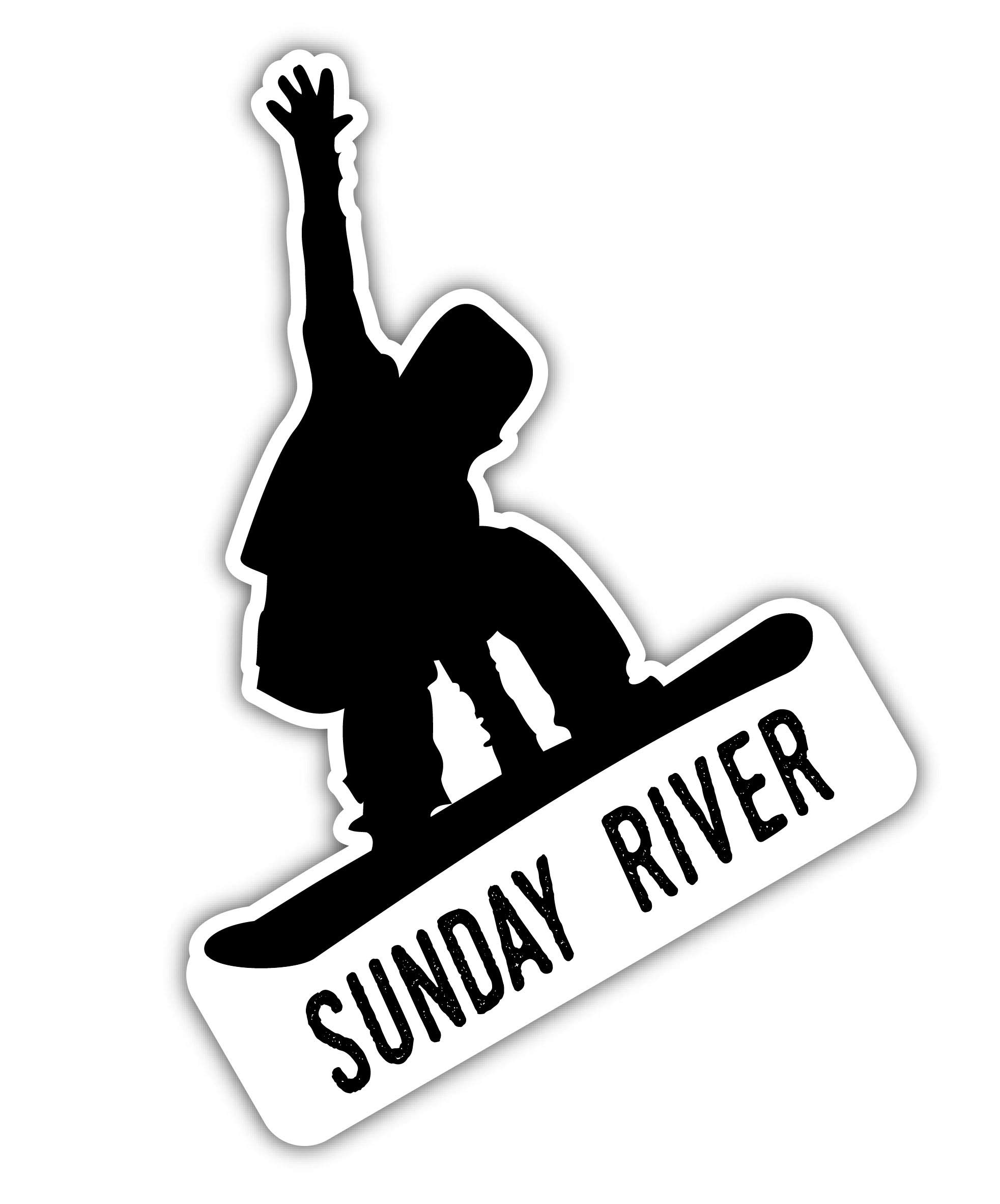 Sunday River Maine Ski Adventures Souvenir - 2 Inch Vinyl Decal Sticker Set (4-Pack) for Snowboards, Laptops & Water Bottles | Durable Outdoor & Indoor Decorative Stickers