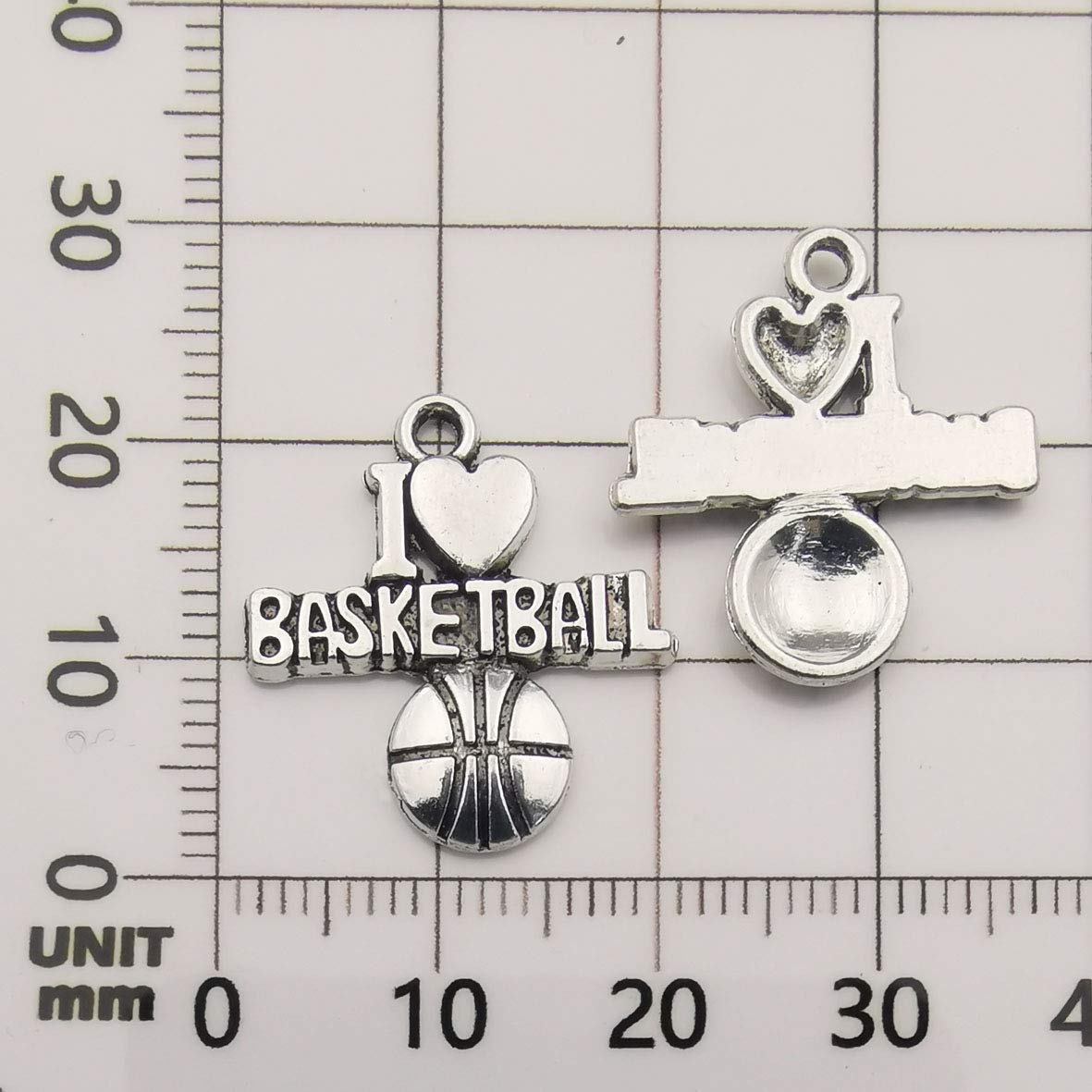70PCS Basketball Charms for Jewelry Making - Sport Pendants for Necklace & Bracelet DIY - Perfect for Basketball Fans & Crafters
