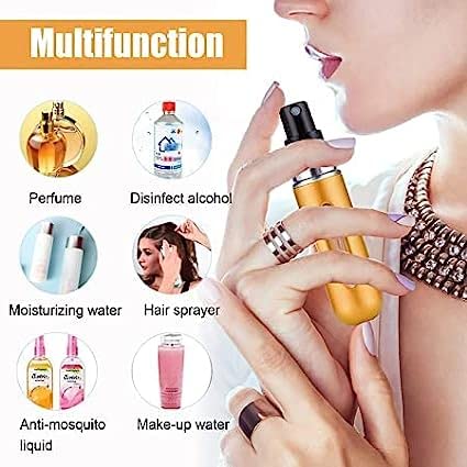 Drawbridge Eagle Enterprise Portable Mini Refillable Perfume Atomizer - 5ml Travel Size Spray Bottle for Perfume & Essential Oils - Leak Proof Scent Pump Case for Purse, Gym Bag & Travel Accessories