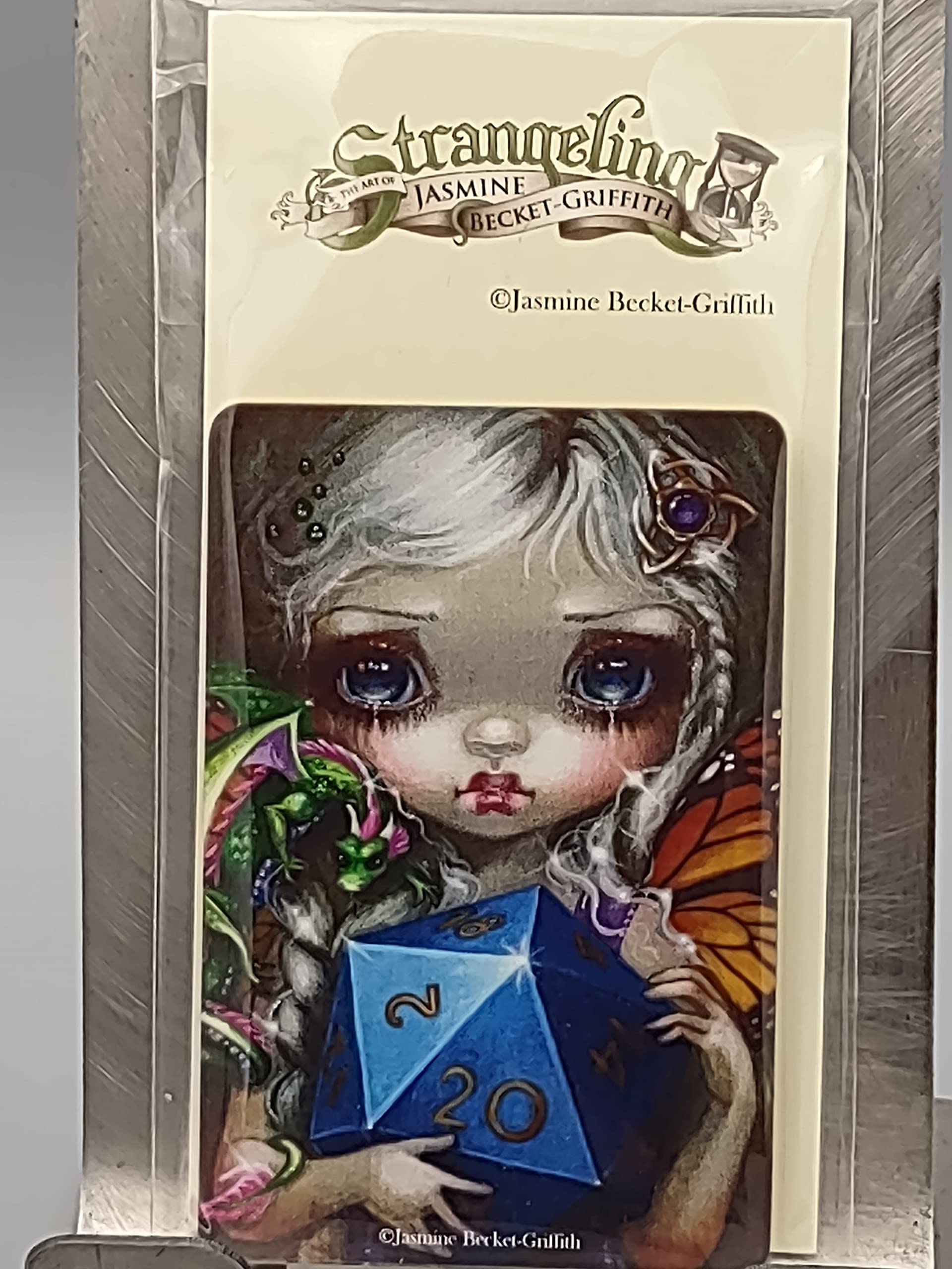 Jasmine Becket-Griffith Gothic Fairy Tale 20-Sided Dice Fairy Wood Magnet - Laser-Cut UV-Coated 2x3 Inch Decorative Fridge Magnet for D&D Gaming, Home Office & Gothic Decor (1238-LM)