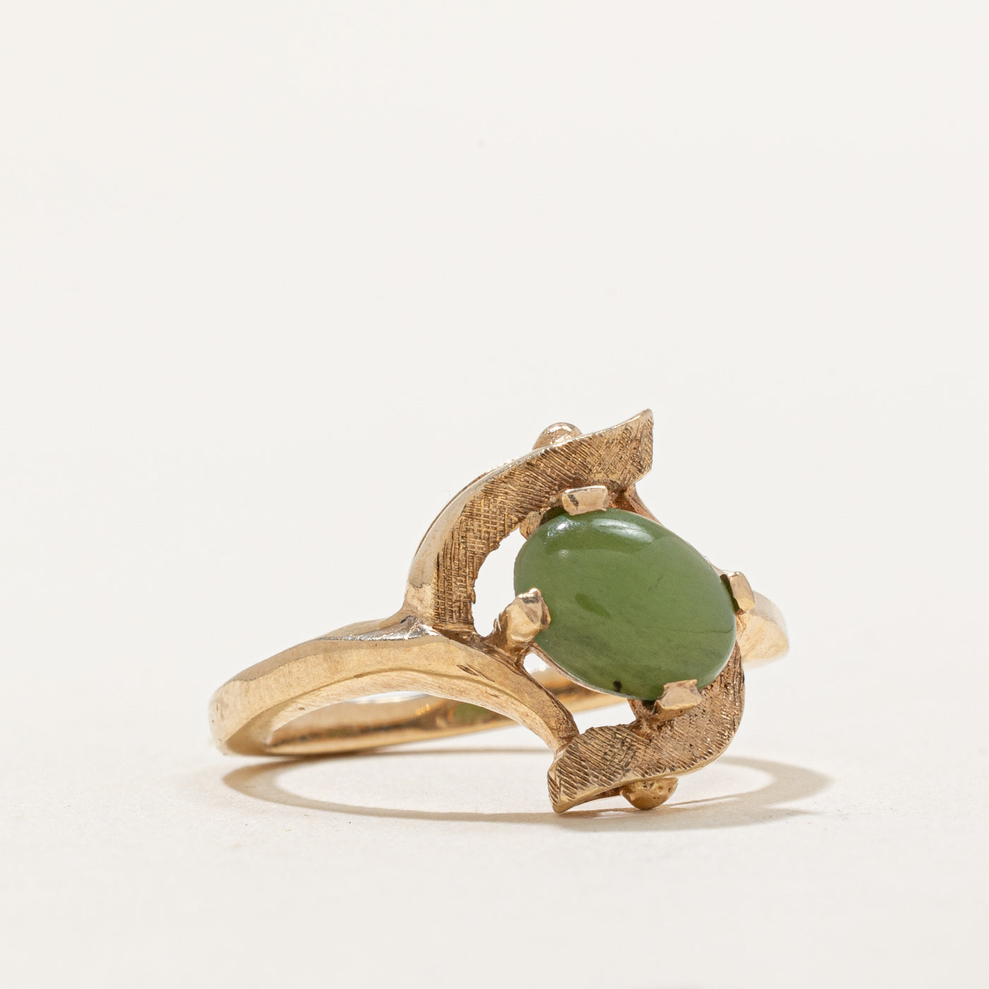 Natural Nephrite Jade Bypass Ring - 1.00ct Genuine Jade Stone - Size 5.5 - Elegant Handmade Jewelry for Women - Perfect for Weddings, Anniversaries & Special Occasions