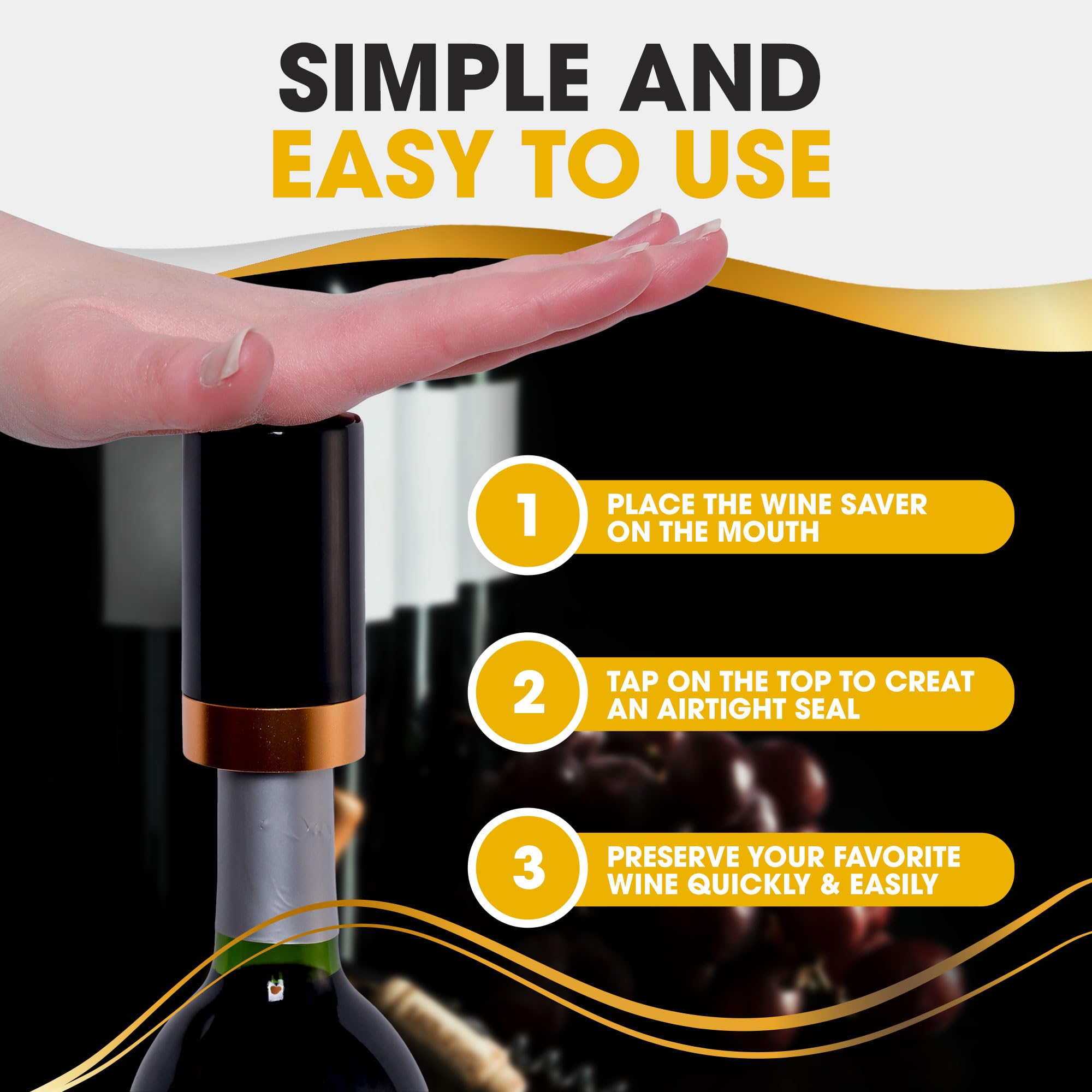 Electric Wine Vacuum Pump & Stopper Set - Automatic Wine Saver with LED Display for Red/White Wine Preservation | Perfect for Home Bars, Dinner Parties & Wine Storage
