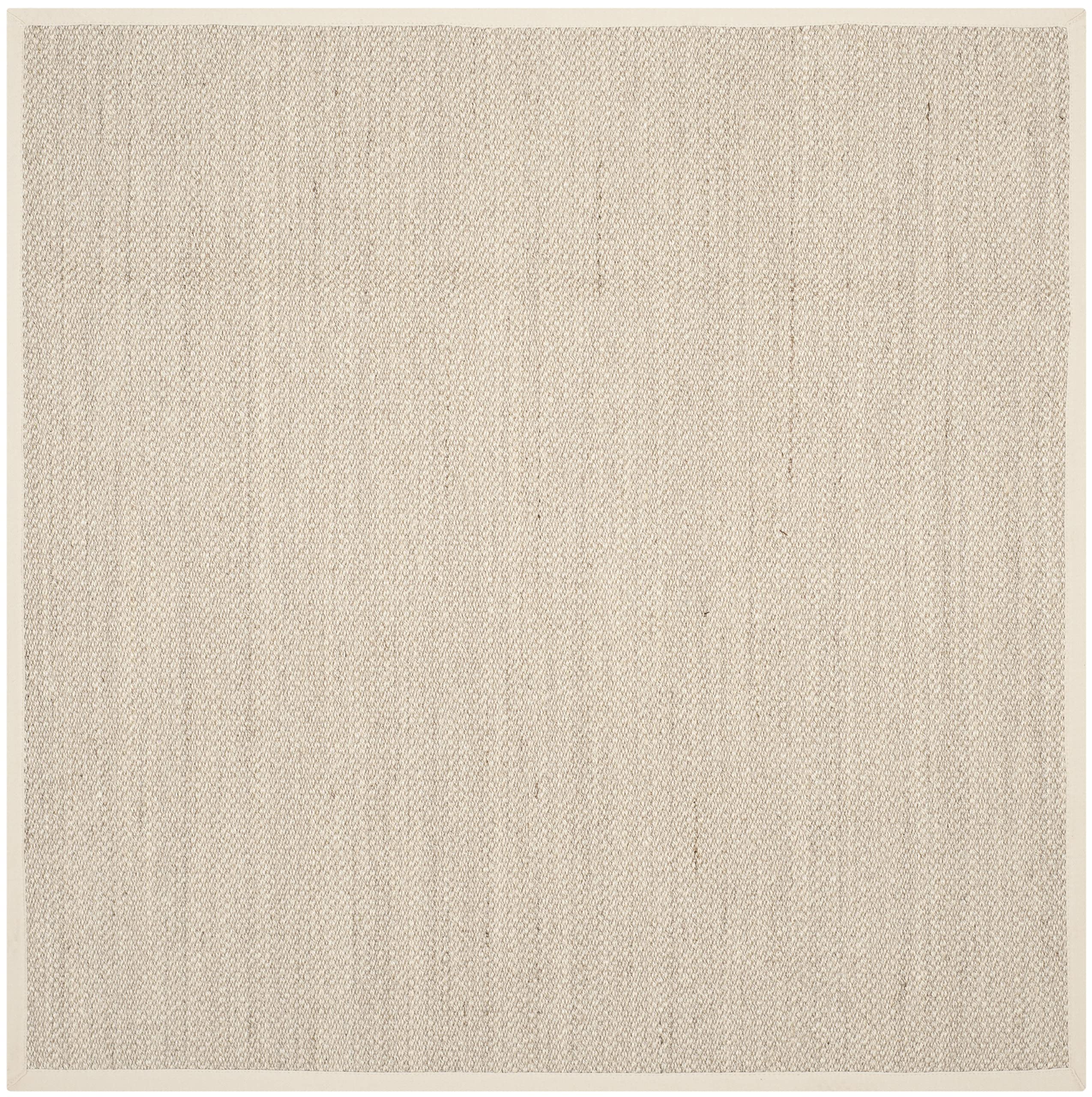 SAFAVIEH Natural Fiber Collection 11' Square Marble/Beige NF143C Border Sisal Area Rug - Perfect for Living Room, Dining Room & Bedroom Decor