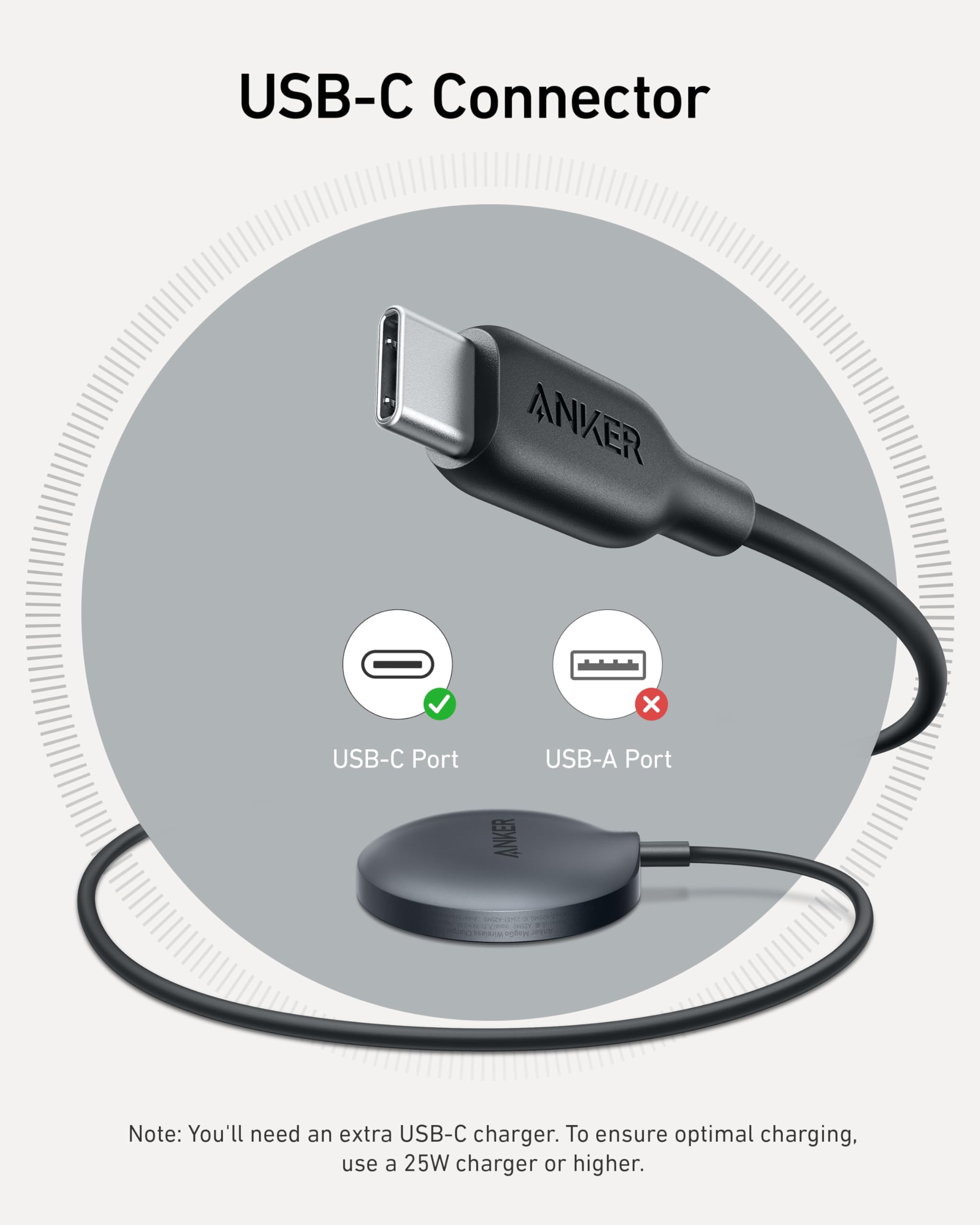 Anker MagGo Qi2 Certified 15W Wireless Charging Pad - Magnetic MagSafe Charger Compatible with iPhone 16/16 Plus/16 Pro/16 Pro Max/15/14/13/12 Series (Includes USB-C Cable) - Perfect for Home, Office & Travel Charging
