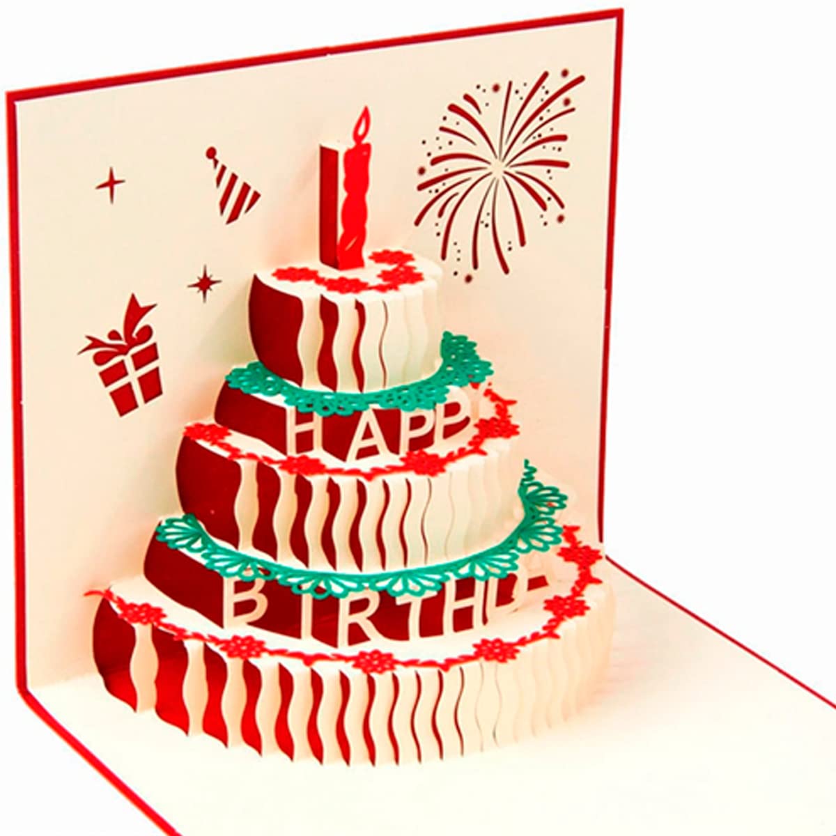 3D Birthday Cake Pop Up Card - Handmade Greeting Card for Birthdays, Anniversaries & Special Occasions (Pack of 1) | Perfect for Gift Giving, Party Decorations & Surprise Celebrations