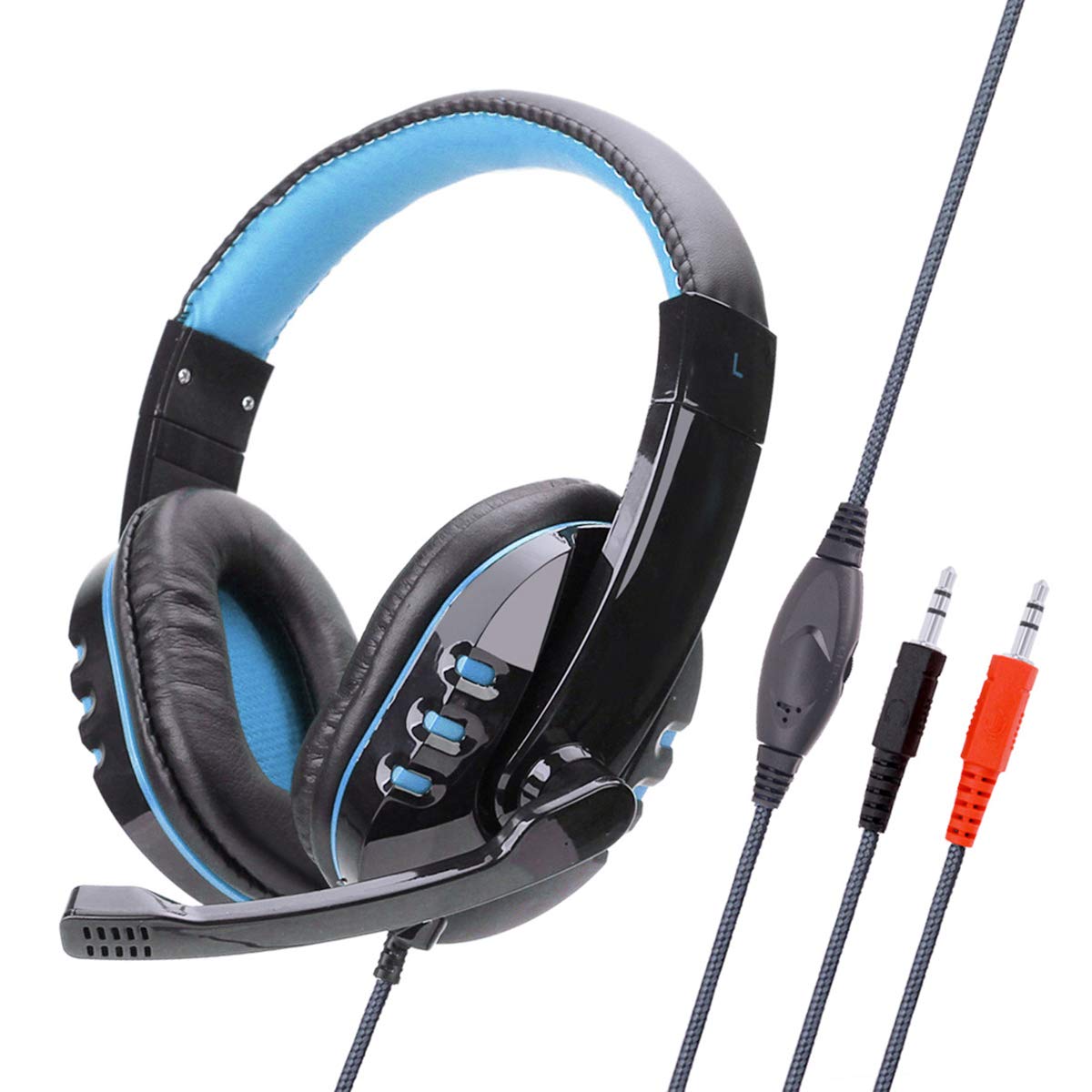 FAMKIT Wired Gaming Headset with Microphone - Stereo Surround Sound Headphones with Volume Control for PS4, PC, Xbox - Perfect for Online Gaming & Streaming