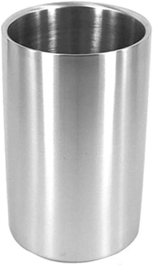 Premium Stainless Steel Double-Walled Insulated Ice Bucket with Ice Tongs Set - Round Ice Cube Container for Cocktails, Wine Chilling & Party Serving
