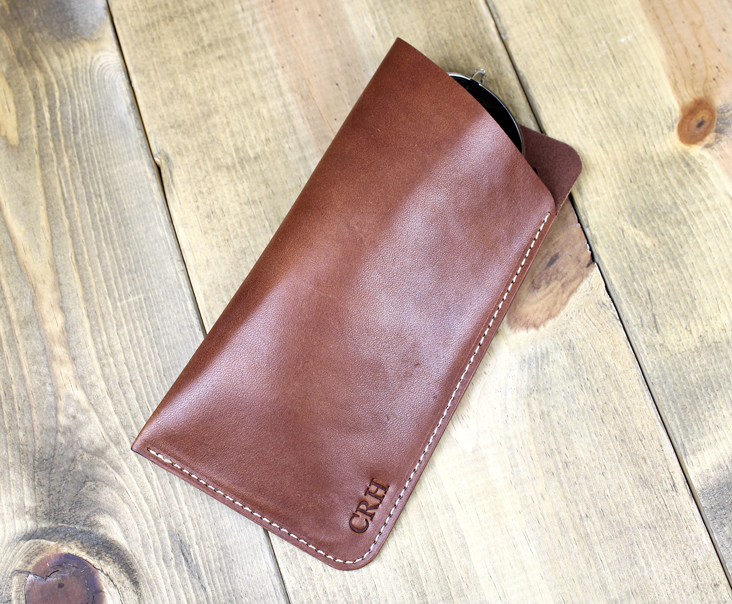 Personalized Leather Glasses Case for Eyeglasses & Sunglasses | Soft Protective Sleeve | Custom Engraved Leather Accessory | Perfect Gift for Travel, Office & Daily Use
