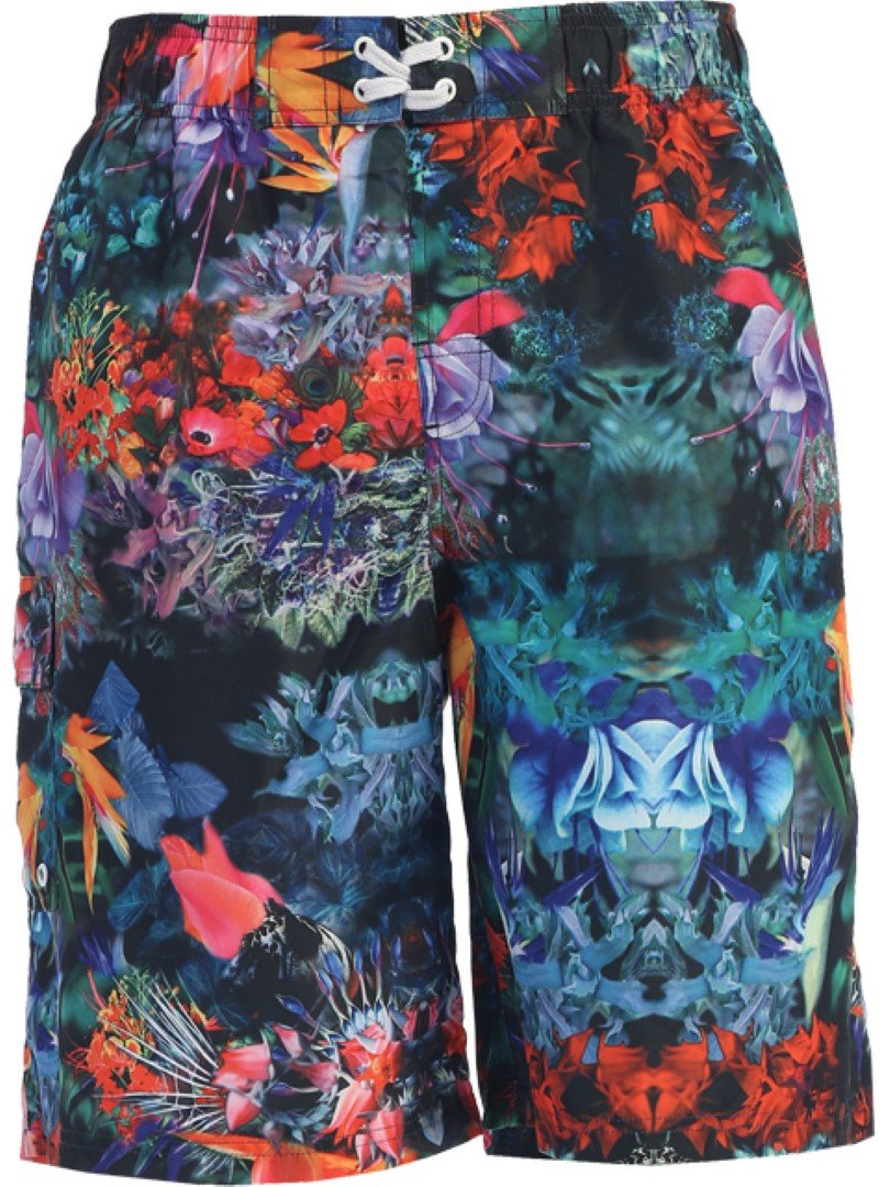 Men's Quick-Dry Swim Shorts - Lightweight & Comfortable Beach Swimwear for Swimming, Surfing & Vacation - Tropical Print Board Shorts
