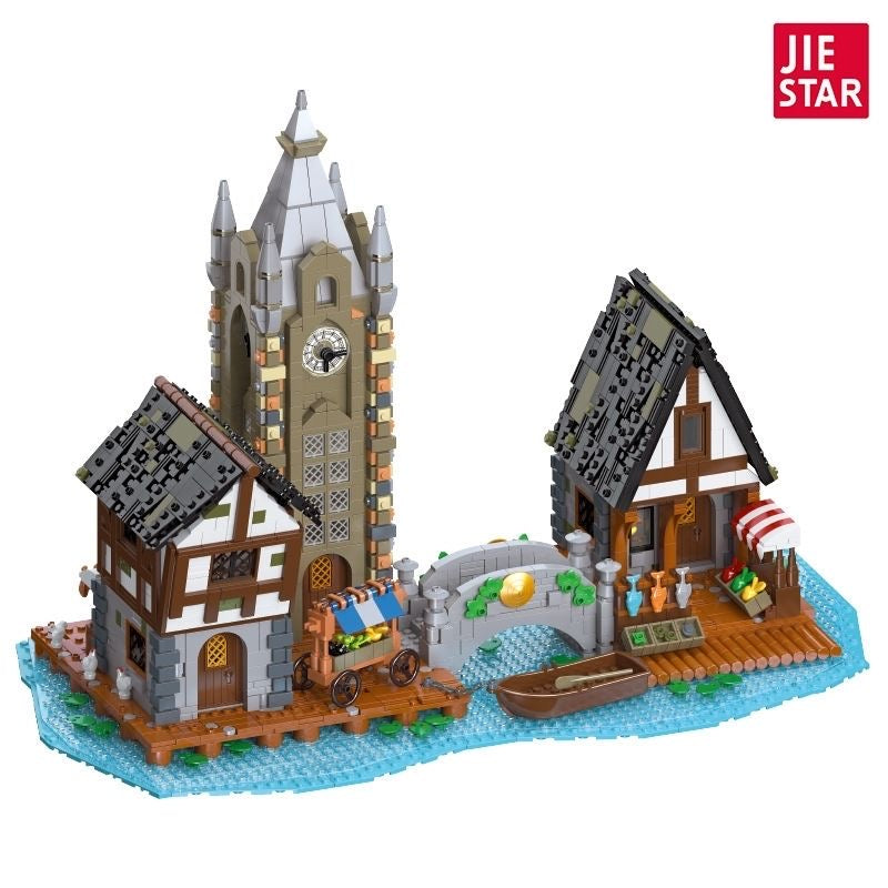 JIESTAR 89150 Medieval Market Building Blocks Set - Creative Castle Toy for Kids & Adults - Perfect for Medieval-Themed Play, Collectors & Home Decoration