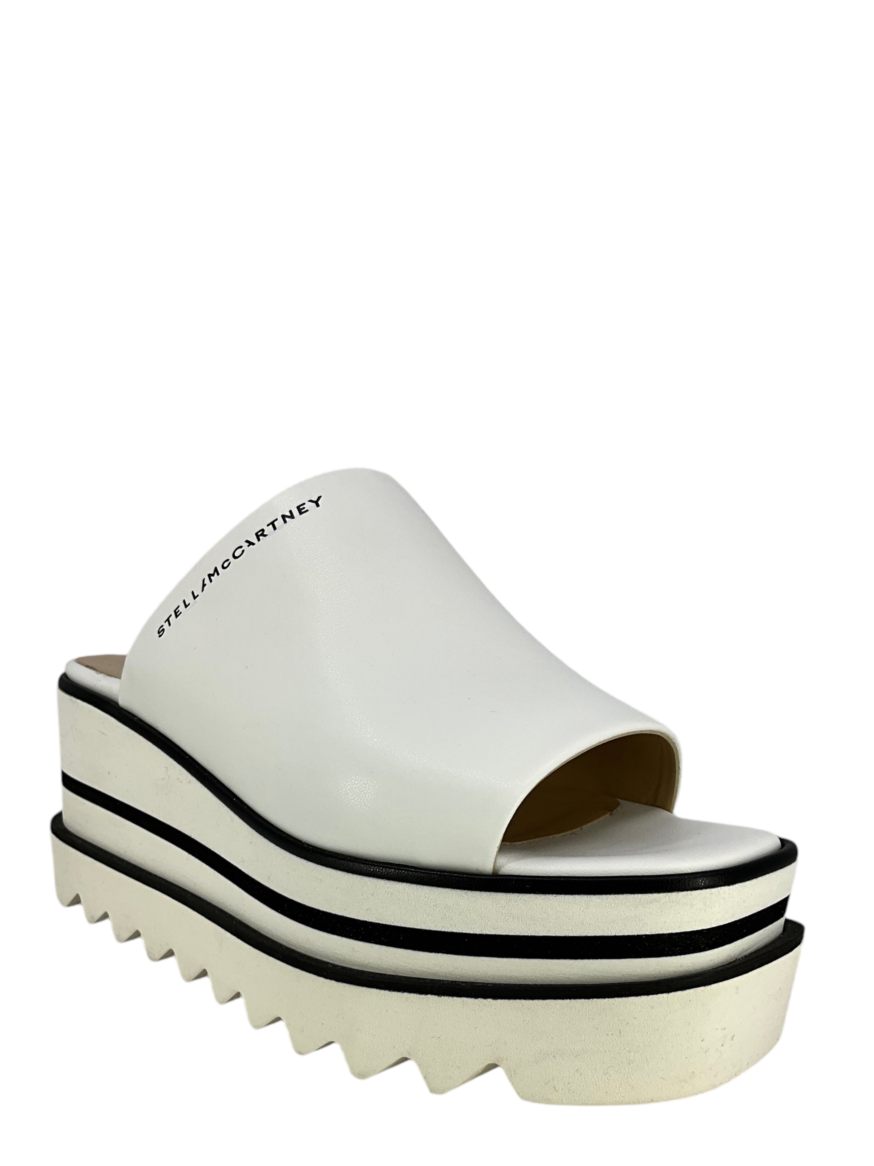 Stella McCartney Women's Elyse Logo Printed Platform Sandals - Size 7 US | Fashion Sneaker Style Comfortable Summer Shoes for Casual Wear & Street Style Outfits