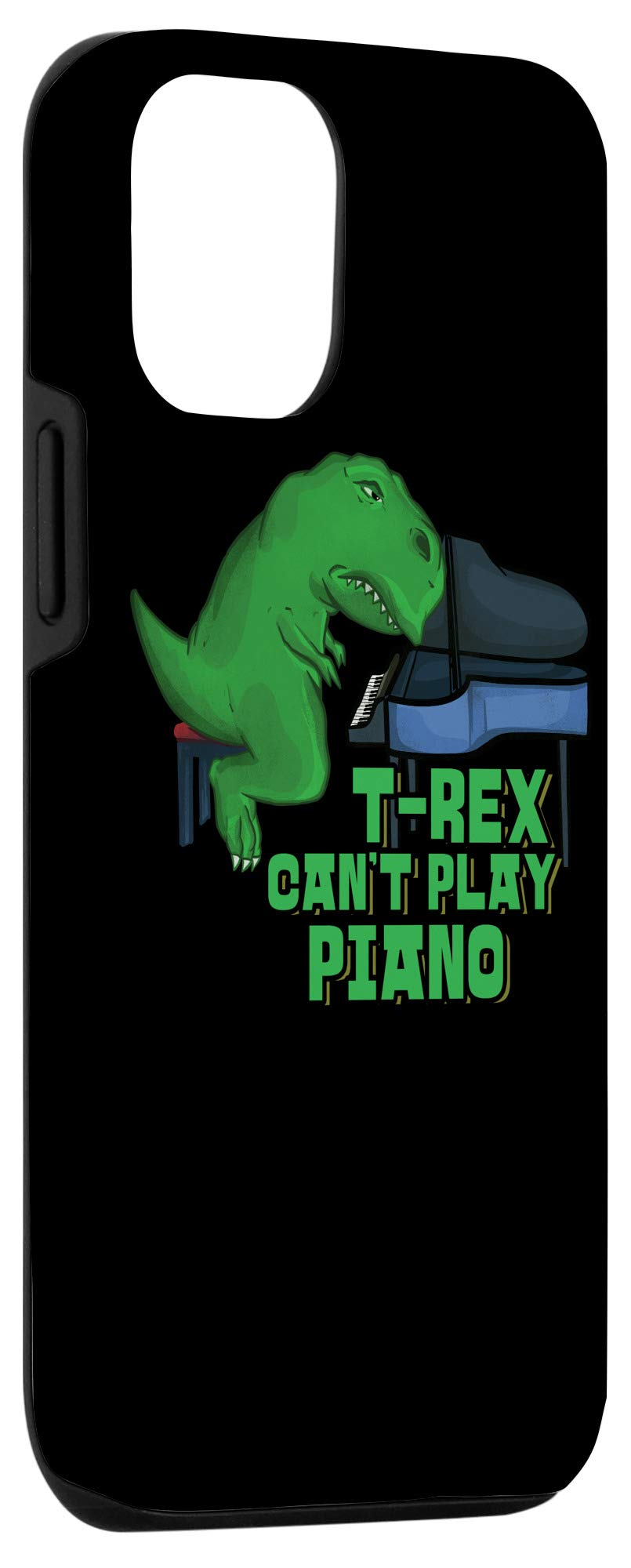 Funny T-Rex Dinosaur Pianist Phone Case for iPhone 12/12 Pro - Durable Protective Cover with Humorous Design - Perfect for Gifts, Daily Use, and Dinosaur Lovers