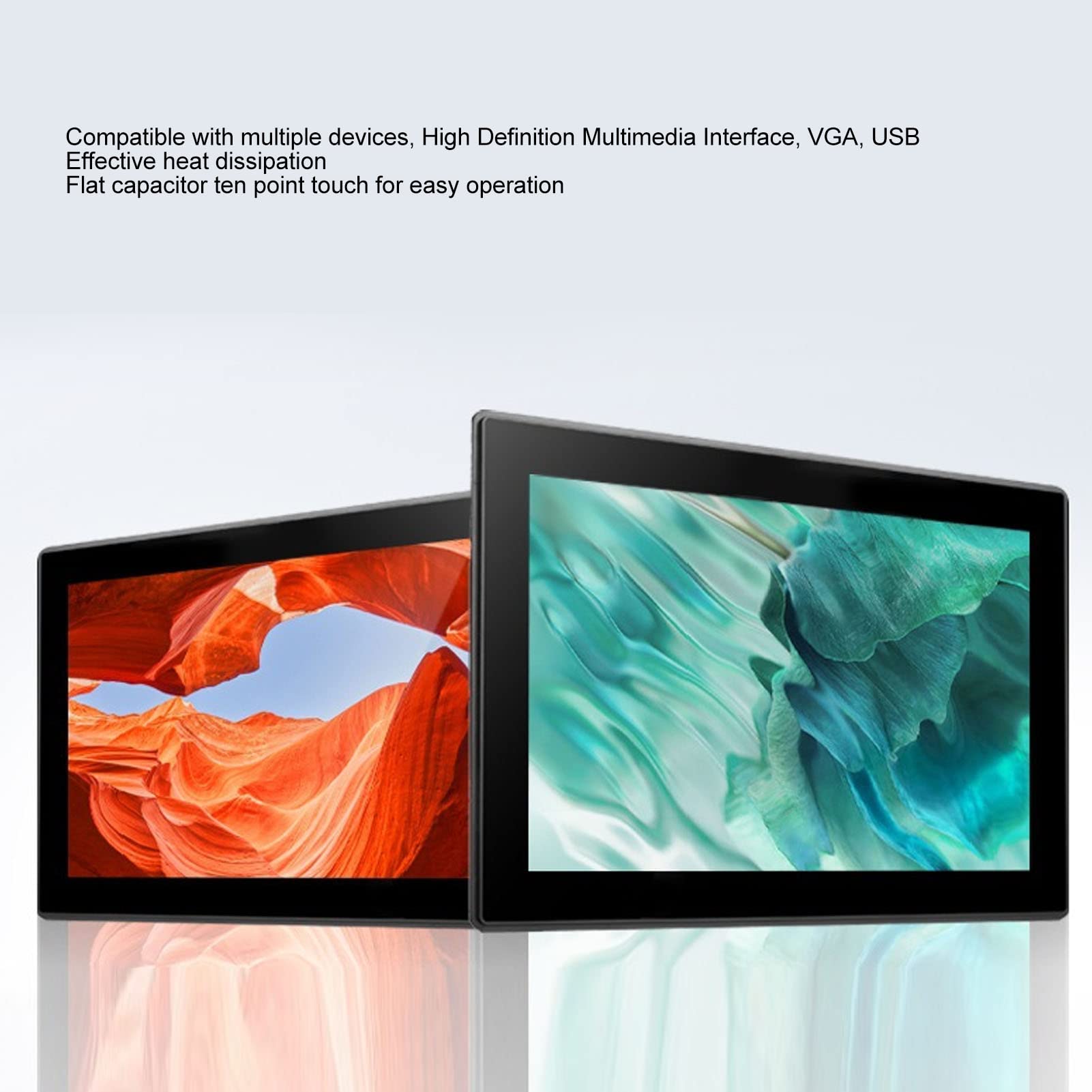 10 Inch IPS Touchscreen Monitor - HD Display, IP65 Waterproof, Multi-Device Compatible, Efficient Heat Dissipation, Easy Operation (European Plug) - Perfect for Digital Signage, Industrial Control, and Home Automation Systems