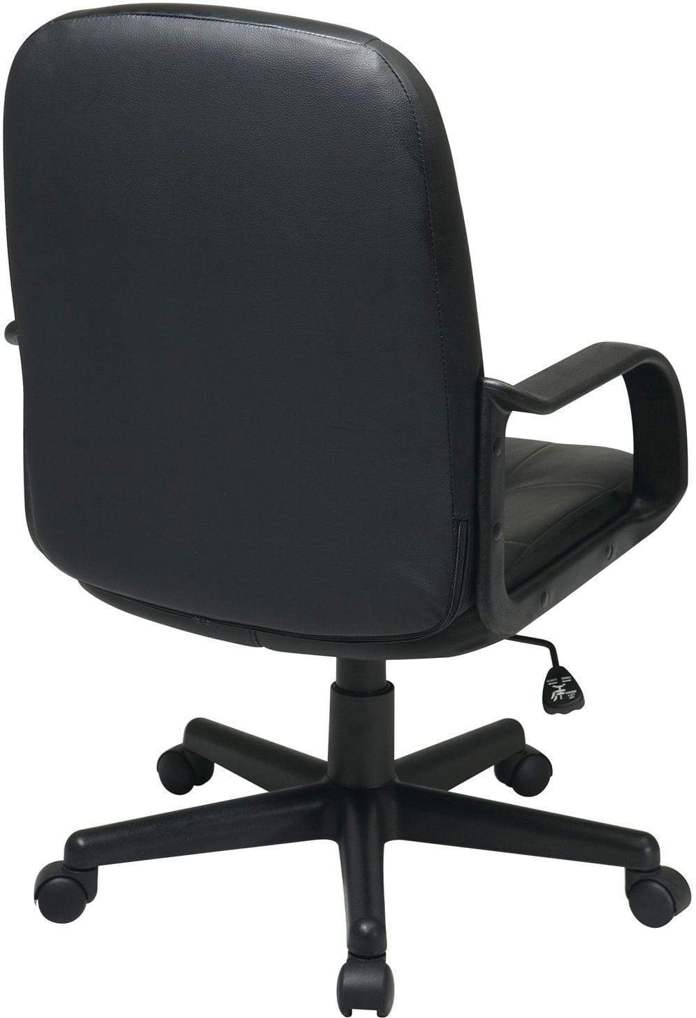 Ergonomic Eco Leather Mid Back Office Chair with Lumbar Support - Adjustable Height & Swivel for Home & Office Workspaces - Perfect for Long Hours of Comfortable Sitting