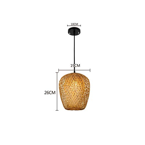 LITFAD Double-Decker Bamboo Pendant Light - 7.5
