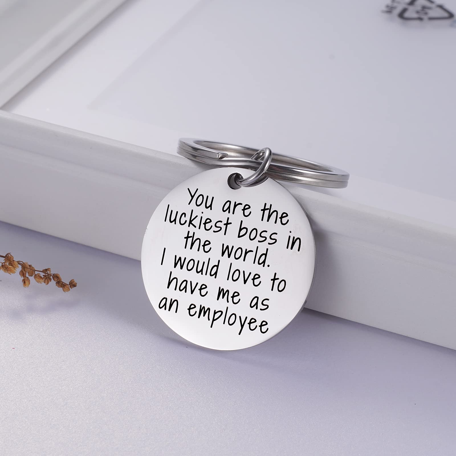 Ralukiia 'You Are The Luckiest Boss' Keychain - Funny Boss's Day Gift for Boss from Employee, Office Gag Gift, Unique Office Party Idea - Perfect for Boss Appreciation, Retirement, or Work Anniversary
