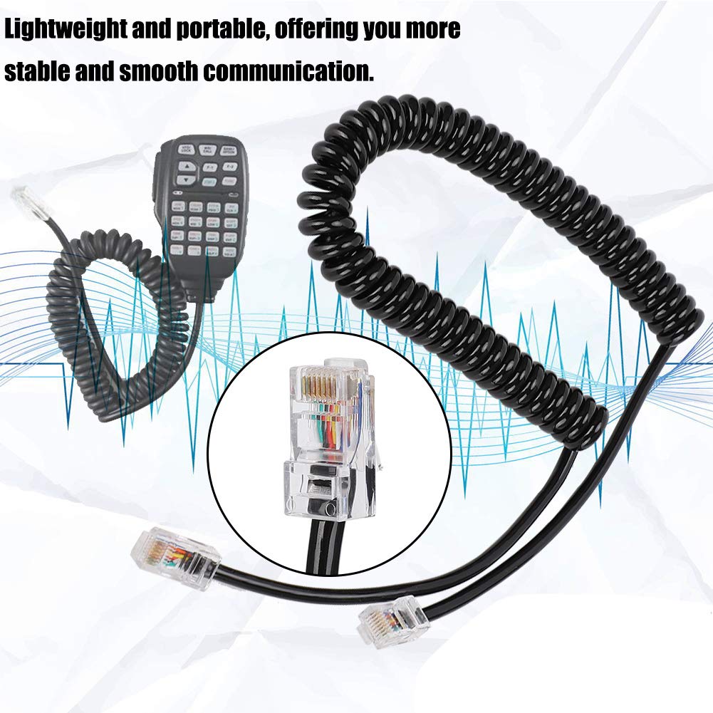 8 Pin Hand Microphone Cable - Walkie Talkie Replacement Wire with Crystal Modular Plug | Durable ABS Headset Shoulder Mic for Security, Driving, Hiking & Patrol Duty | Compatible with Two-Way Radios and Communication Devices