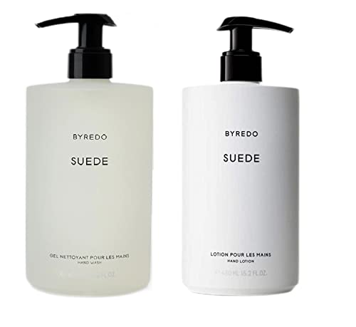 BYREDO Suede Hand Lotion & Hand Wash Set - 450ml (15.2oz Each) - Luxury Moisturizing & Cleansing Duo for Soft Hands - Perfect for Home, Office & Travel