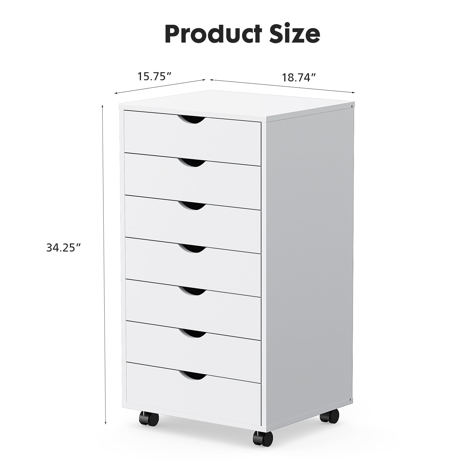 7-Drawer Wood Lateral File Cabinet - Office Storage Cabinet for Printer Stand, Home & Office Organization - Perfect for Home Office, Study Room & Workspace Storage