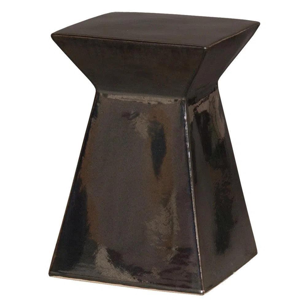 18 Inch Ceramic Outdoor Garden Stool - Weather-Resistant Decorative Seat for Patio, Porch, Poolside & Backyard Decor