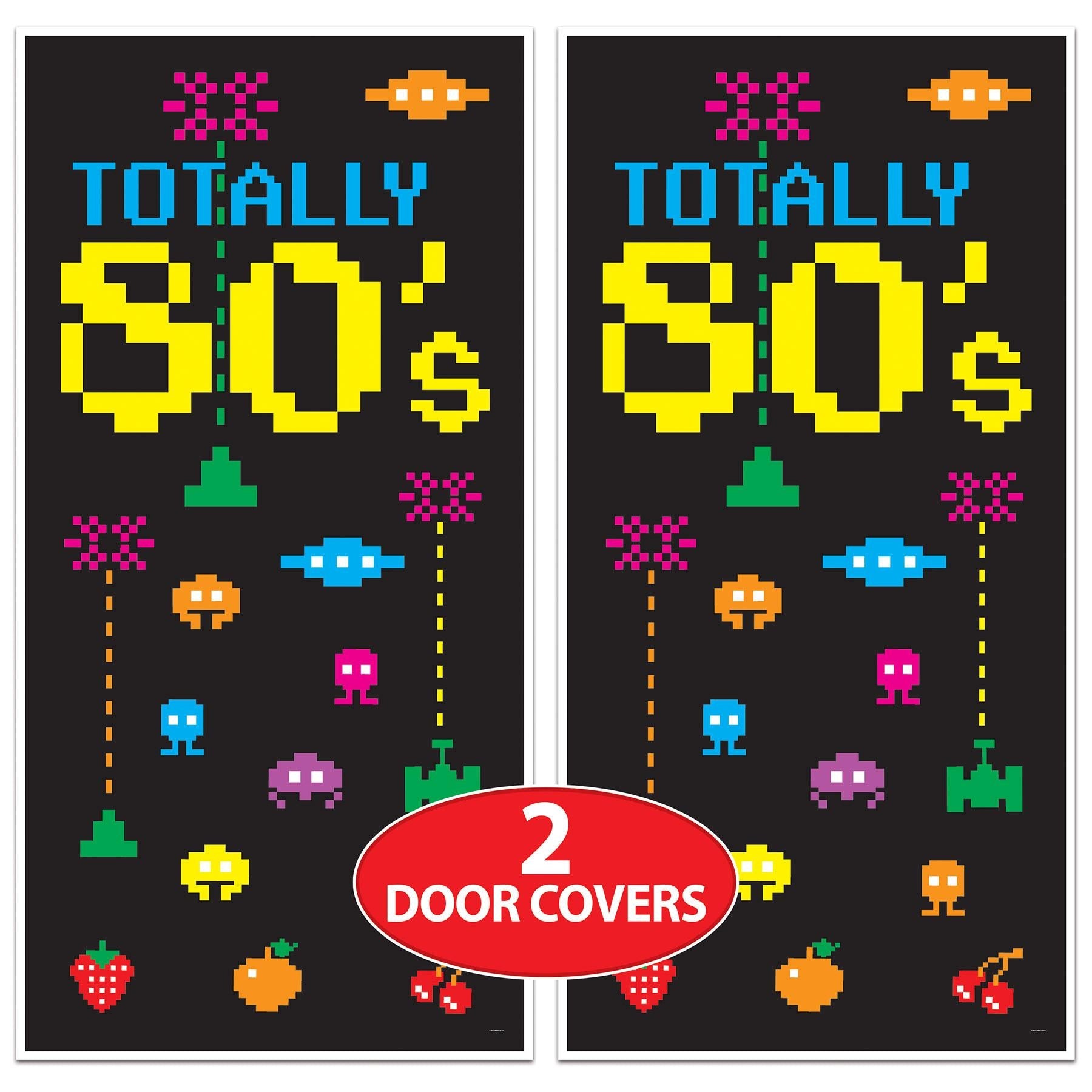 12 Pack Beistle 80's Themed Party Door Covers - Retro Disco Decorations for Birthday, Halloween & Theme Parties - Perfect for Home, Office & Event Decor