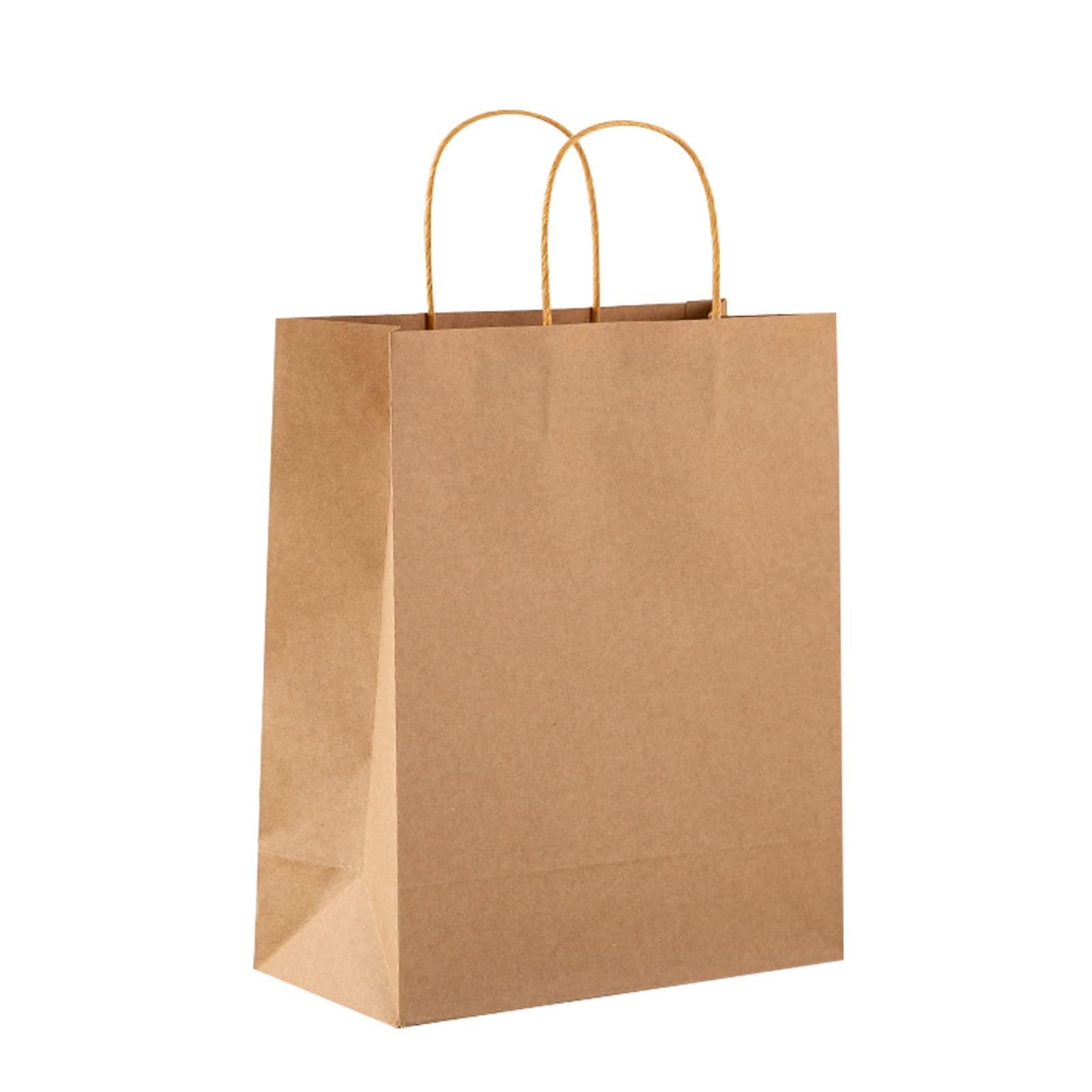 100 Pcs Kraft Paper Gift Bags with Handles - 8x6x11 Inch Bulk Gift Bags for Christmas, Baby Showers, Thanksgiving, Halloween, Easter, Mother's Day, Wedding & Bridal Showers - Perfect for Party Favors, Gift Wrapping & Retail Packaging