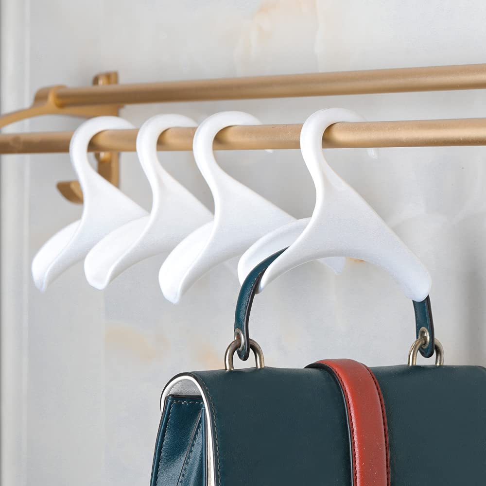 Premium Purse Hanger Hook - 4 Pack Space-Saving Bag Organizer for Handbags, Backpacks & Totes | Closet Rod Hanger for Purse Storage & Organization | Perfect for Bedroom, Closet & Dorm Room Organization