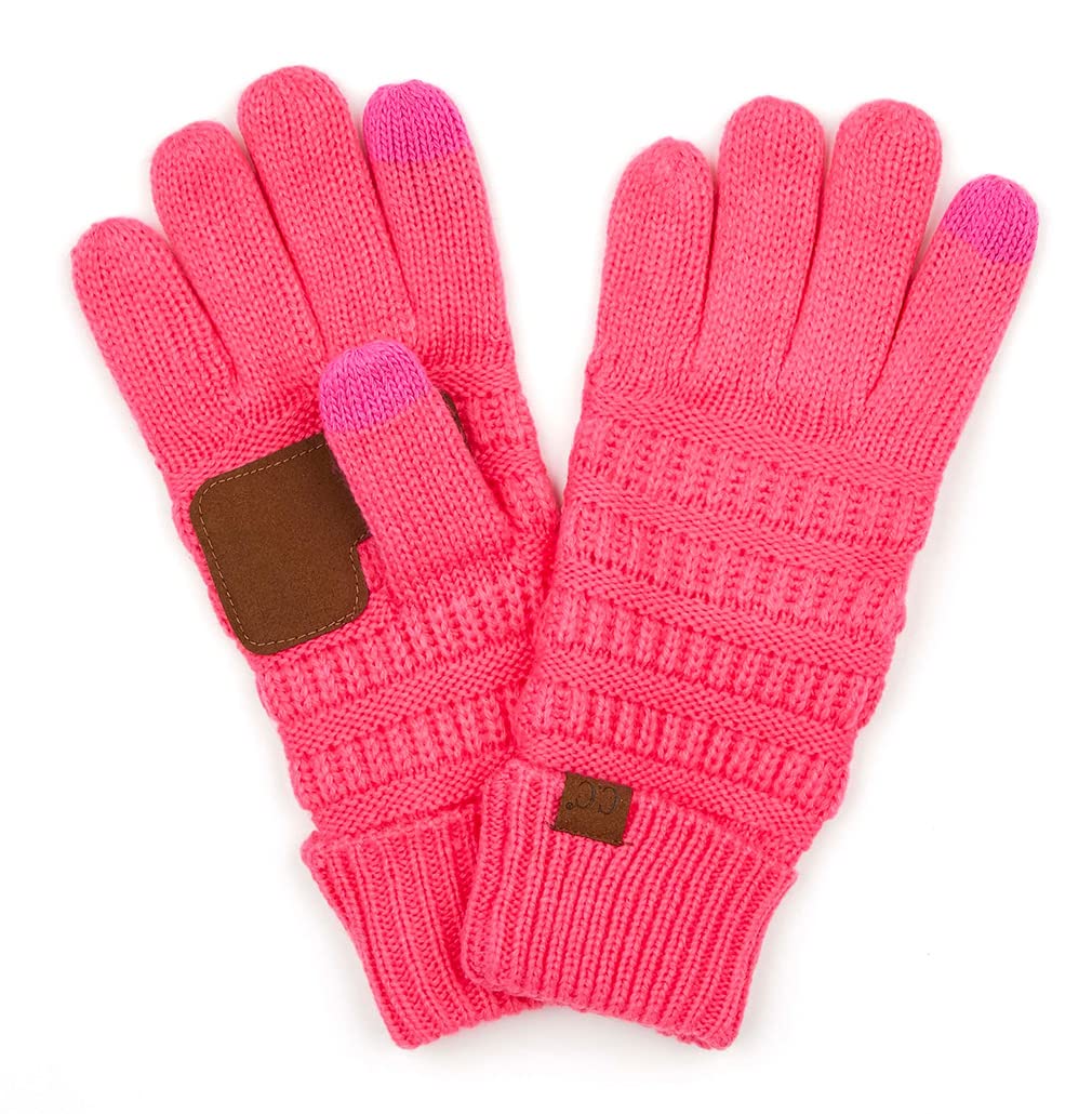 Funky Junque Oversized Beanie, Gloves & Scarf Set in Candy Pink - Winter Knit Hat, Warm Scarf & Cozy Gloves Bundle for Women - Perfect for Snowboarding, Skiing & Cold Weather Fashion