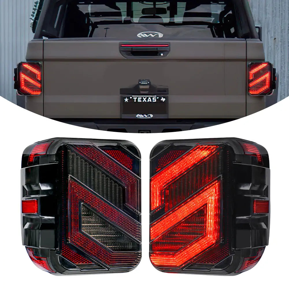 LED Tail Lights for Jeep Gladiator JT 2020-2022 - High Performance Brake Lights, Reverse Lights & Turn Signal Lights | Off-Road & Night Driving Safety Accessories