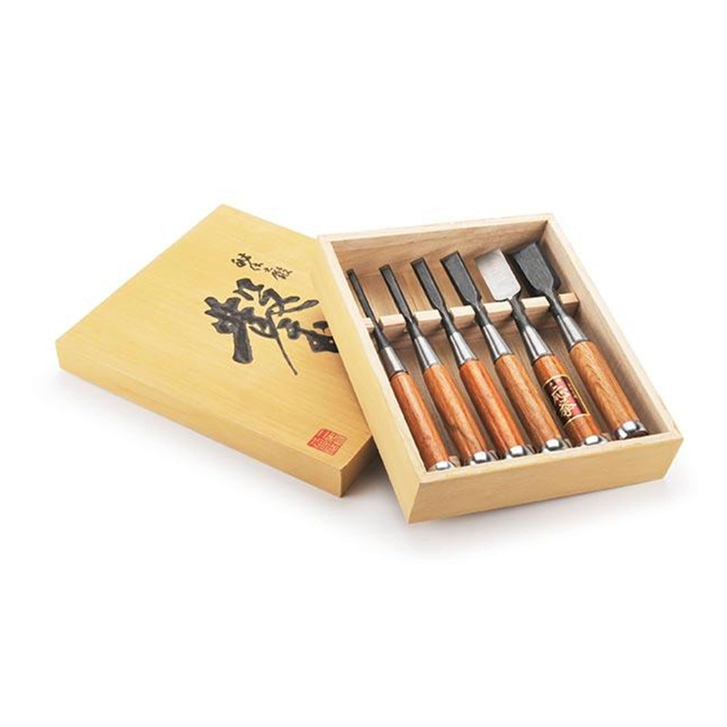 Premium Fugikawa Chisel Set - 6-Piece High Carbon Steel Woodworking Tools for Carving, Whittling & DIY Projects - Perfect for Cabinet Making, Furniture Repair & Crafting
