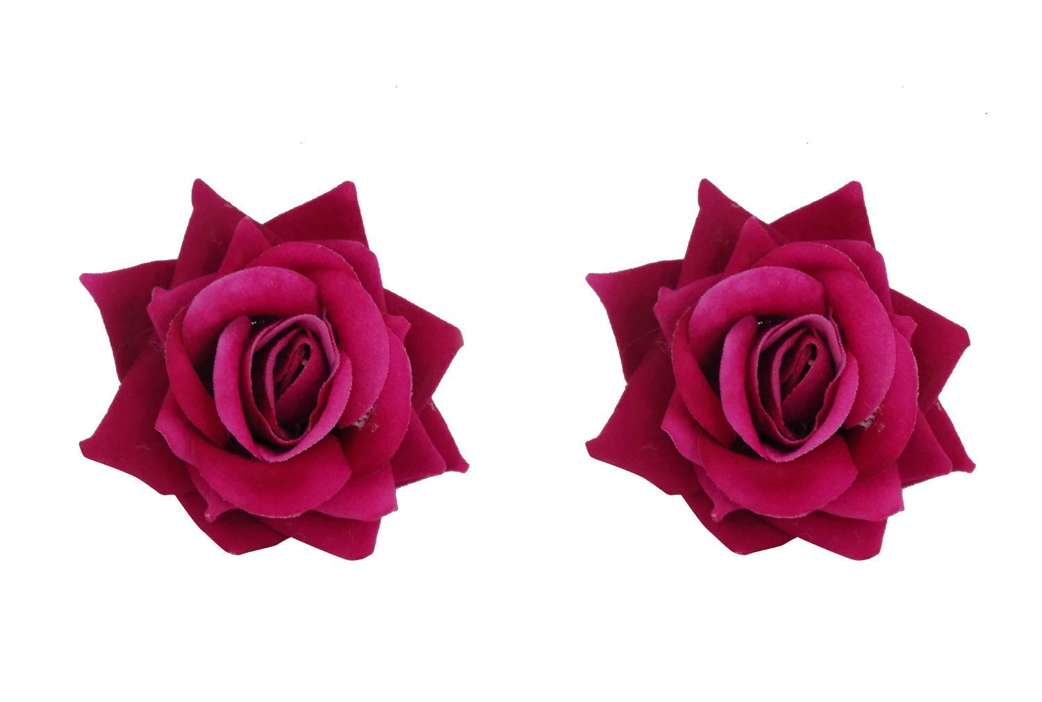 AAINAA Rose Hair Clips - Dark Pink Artificial Flower Side Juda Pins for Women & Girls | Bridal Hair Accessories for Weddings, Parties & Special Occasions