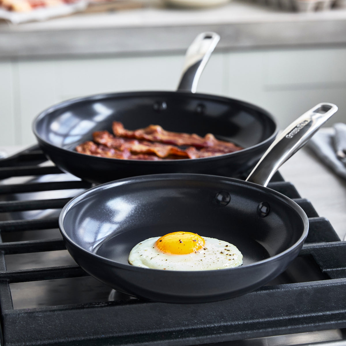 Chatham Black Ceramic Nonstick 8-Inch & 10-Inch Frying Pan Set - PFOA-Free Cookware for Healthy Cooking, Perfect for Sautéing, Frying & Omelets