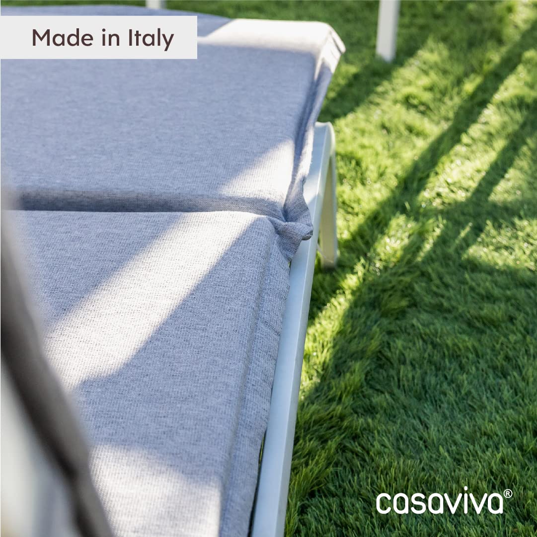 Casaviva® Recycled Cotton Blend Cushion for Sun Lounger & Bed - Hemp Effect, Made in Italy, Removable Cover with Extra Filling (Nursery Cushion, Grey) - Perfect for Outdoor Patio, Poolside Relaxation & Nursery Decor