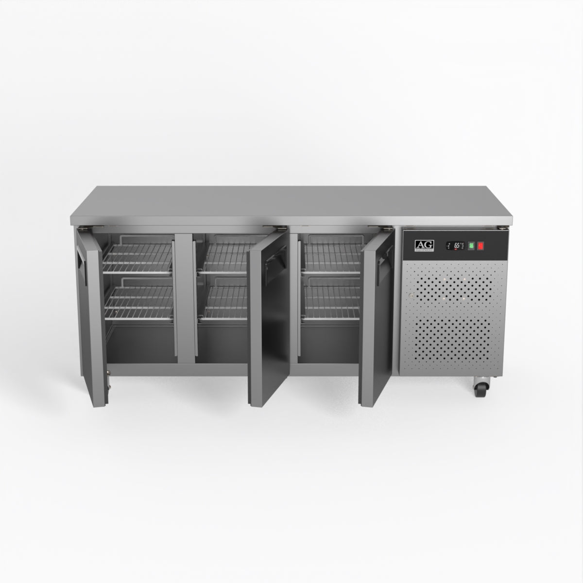 Commercial Freezer - AG 3 Door Under Counter Freezer, 700mm Depth, GNX3100BT - Perfect for Restaurants, Cafes & Catering Businesses