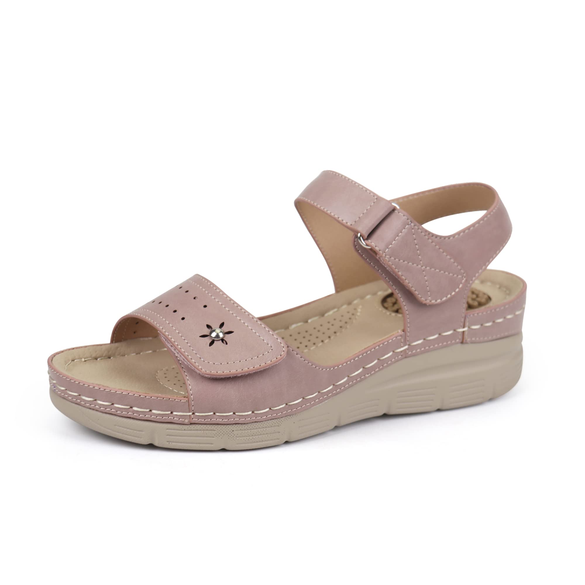 JABASIC Women's Comfortable Orthotic Walking Sandals with Arch Support - Best for Plantar Fasciitis, Flat Feet & All-Day Wear - Perfect for Walking, Travel & Outdoor Activities