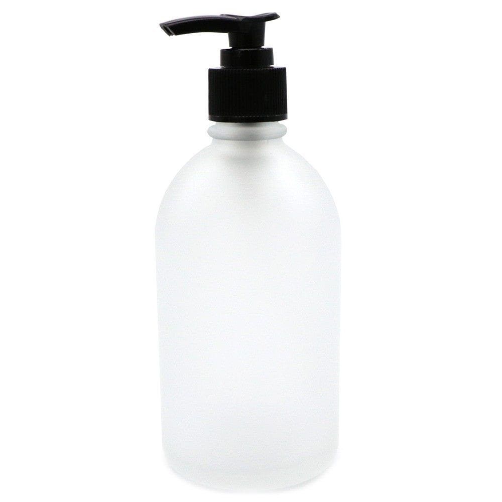 250ml Frosted Glass Bottle with Black Lotion Pump - Perfect for Essential Oils, Serums & Skincare Products | Refillable Cosmetic Container for Home & Salon Use