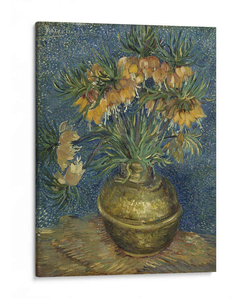 Vincent Van Gogh Imperial Fritillaries in a Copper Vase Canvas Wall Art - 30x40 Inch Famous Post-Impressionism Painting - Home & Office Decor, Living Room Bedroom Wall Decoration