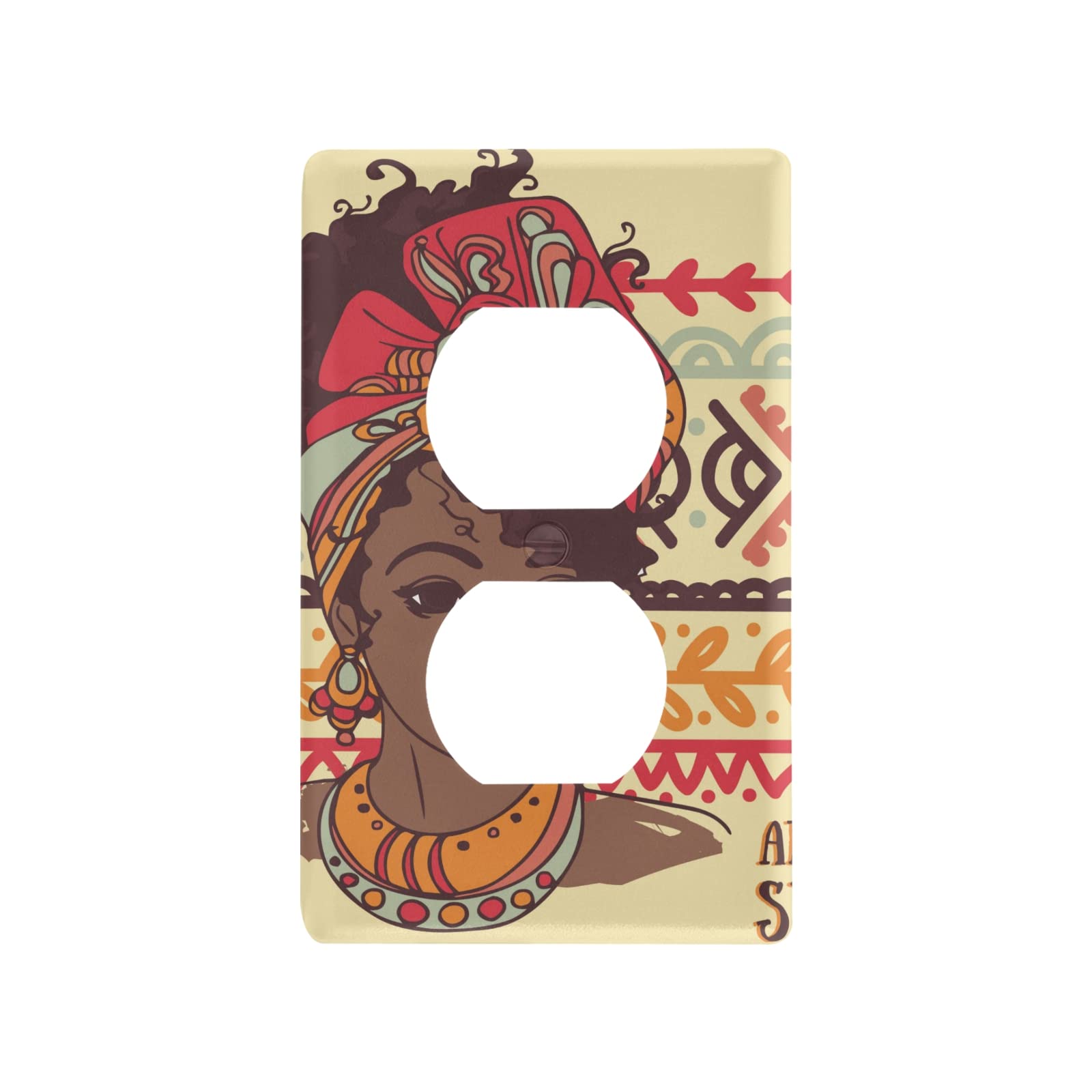 African American Woman Decorative Light Switch Cover Plate - Stylish Electrical Outlet Cover for Home & Office - Perfect for Bedroom, Living Room, Kitchen Decor
