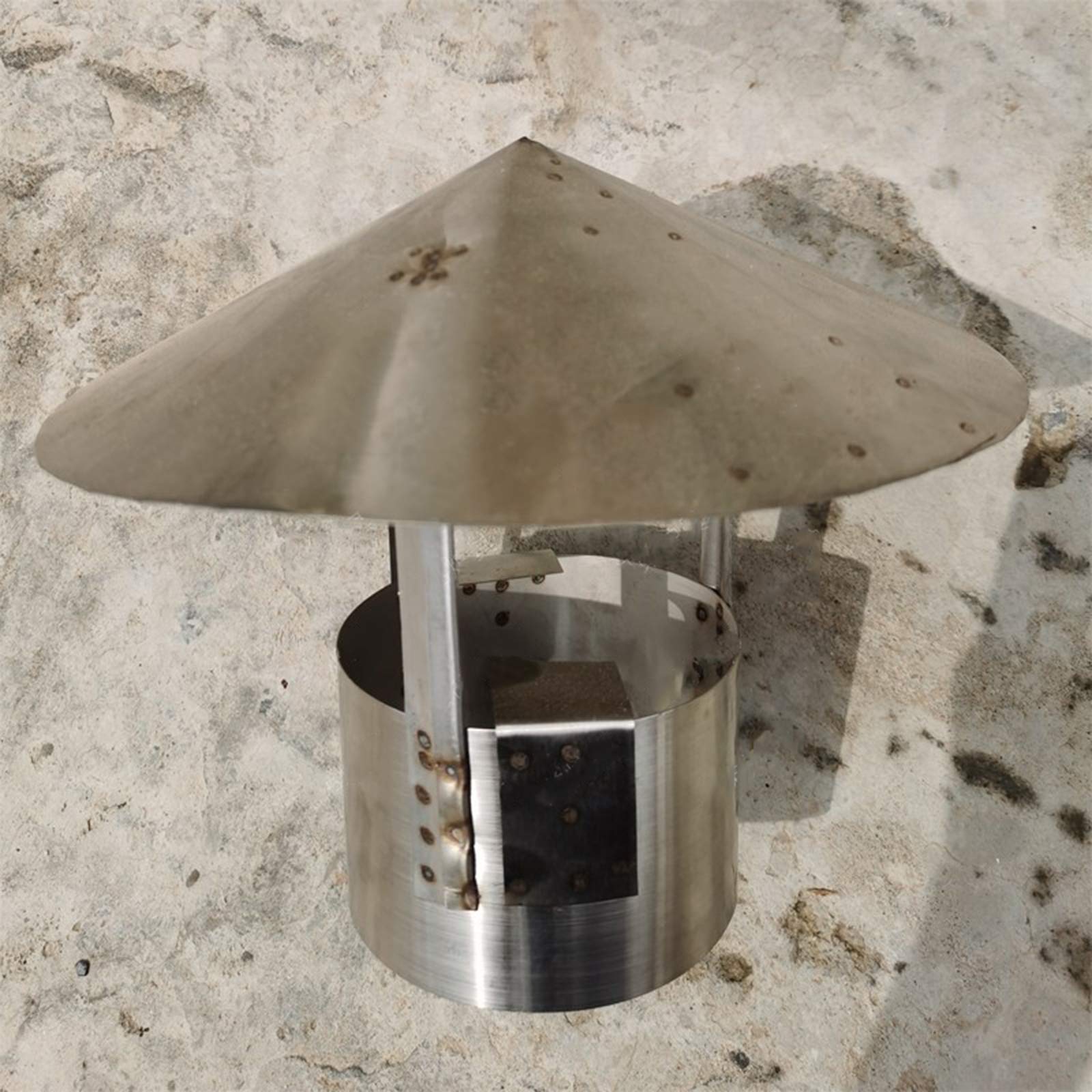BOHHO 304 Stainless Steel Chimney Cap - 6.7 Inches (170mm) Rain Cover for Stove Pipe, Fireplace, Heating Stove & Earth Stove - Durable Outdoor Chimney Exhaust Protection for All Weather Conditions
