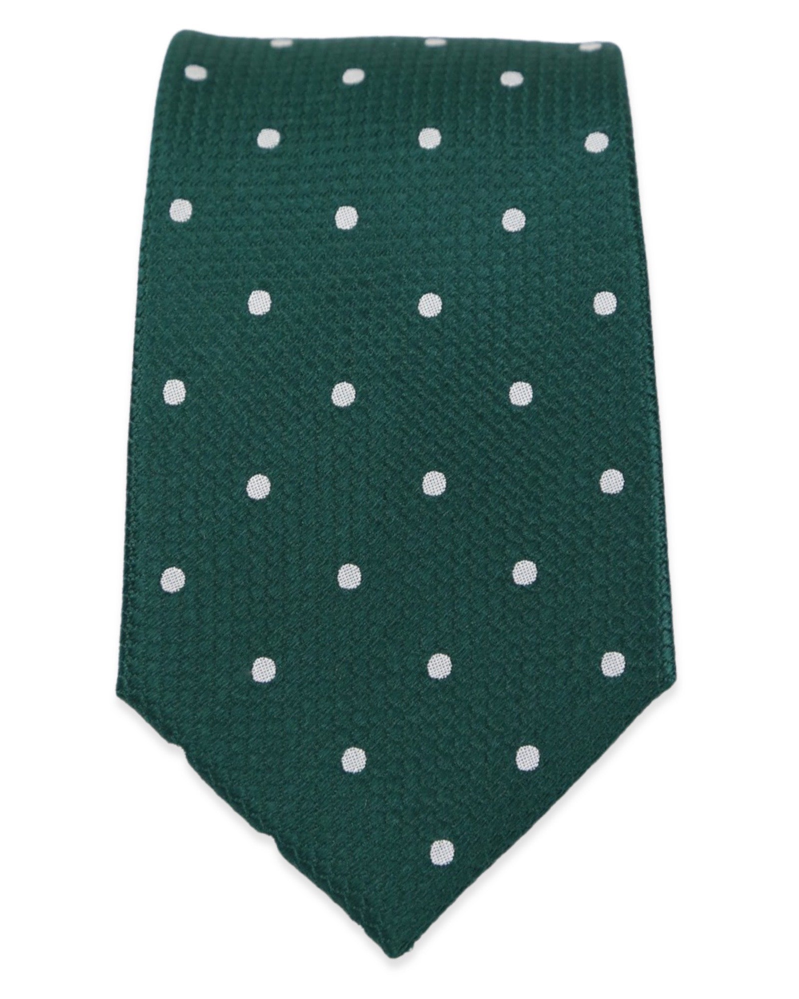 DÉCLIC Classic Spot Tie for Men - Dark Green Silk Necktie | Elegant Business & Wedding Accessory | Perfect for Office, Formal Events & Gifts