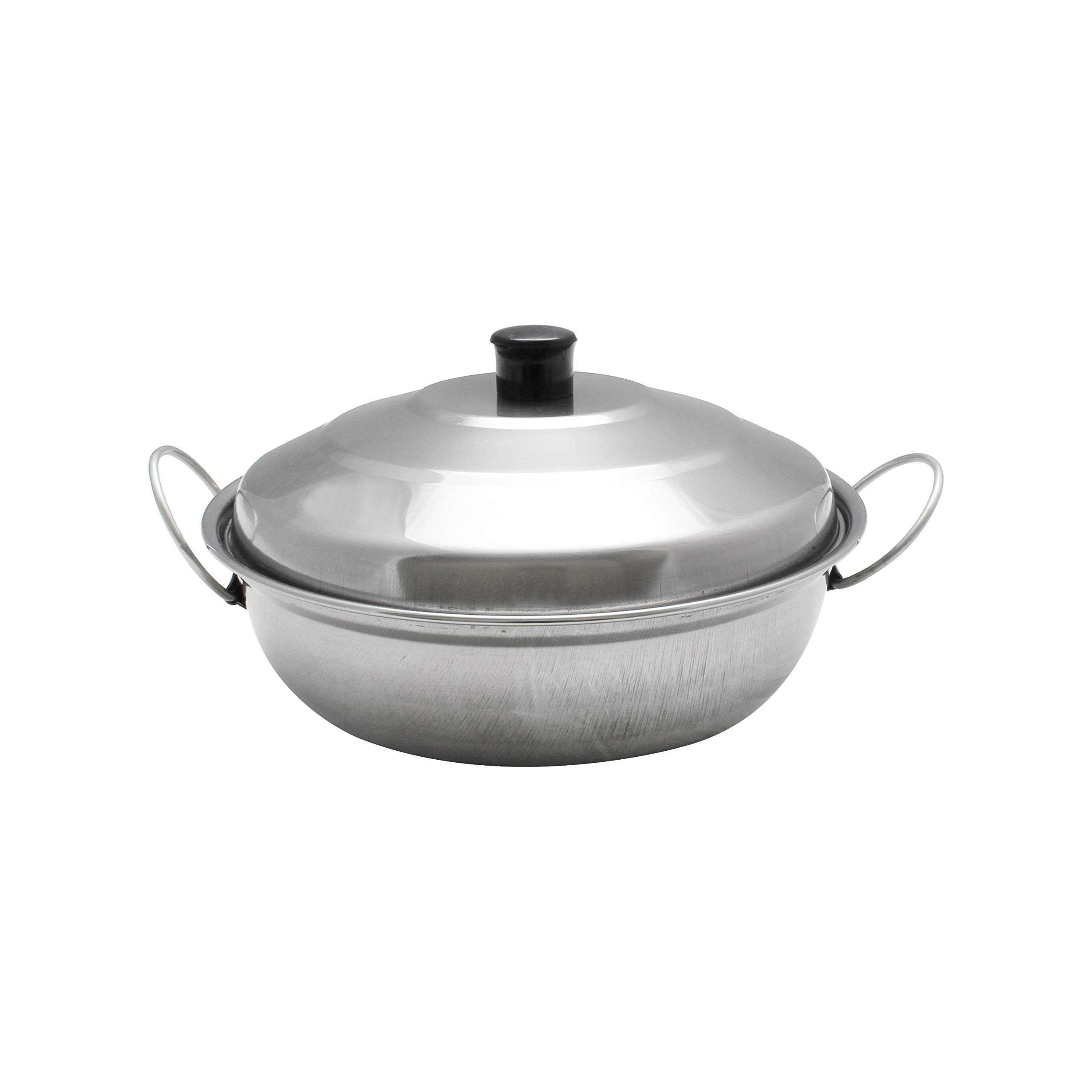 Thunder Group 7.5-Inch Stainless Steel Chafer Body with Plastic Knob Handle Wok - Perfect for Buffets, Catering & Asian Cooking