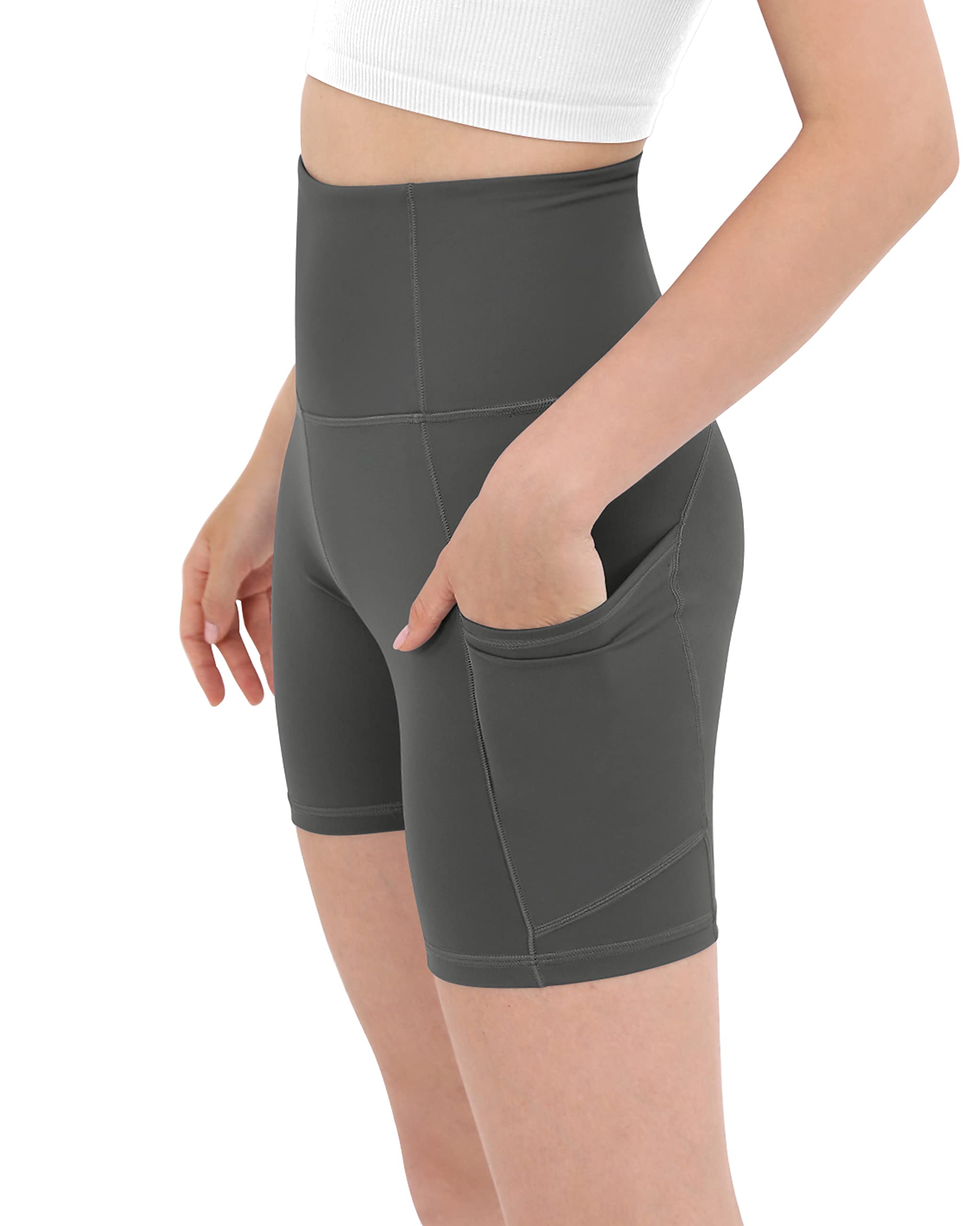 ODODOS Women's High Waist Biker Shorts with Pockets - Tummy Control Workout & Yoga Shorts for Gym, Running, Cycling | Comfortable Athletic Wear for Active Lifestyles