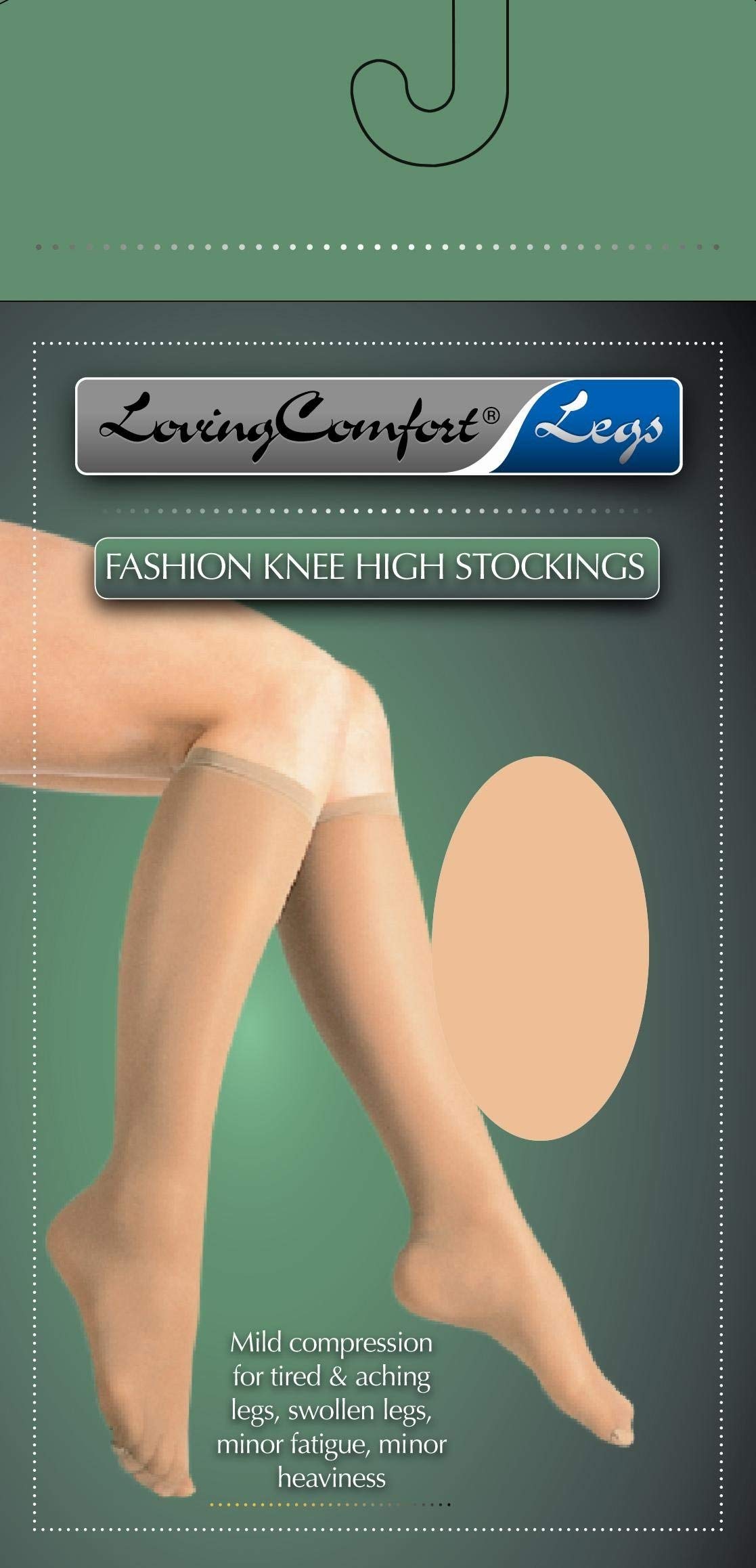 Loving Comfort Knee High Stockings for Women - Black Large Size 1 Pair - Soft Stretchy Support Stockings for Work, Nursing, Uniform & Everyday Wear