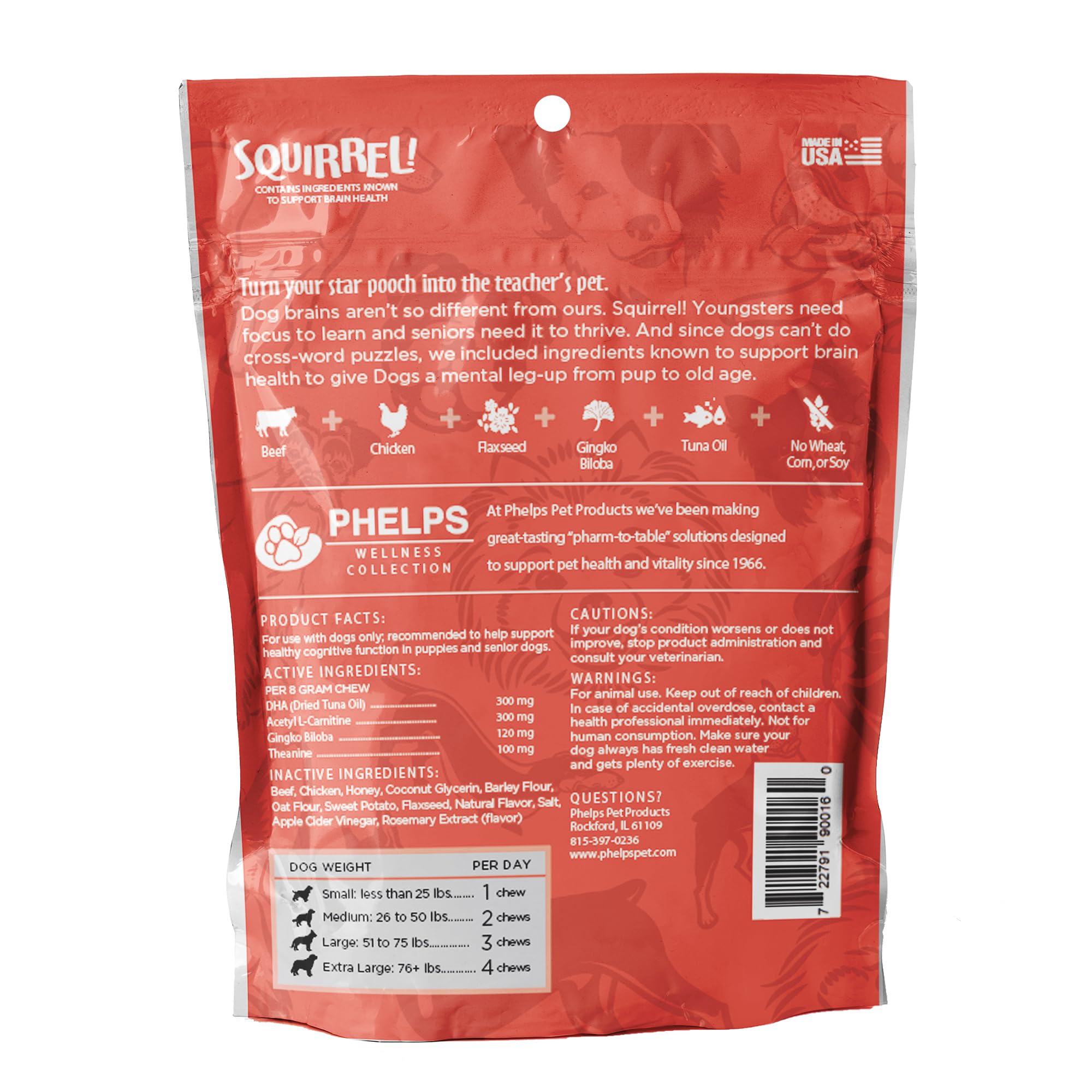 Squirrel Attention Focusing Beef & Chicken Flavor Dog Treats 4.5 oz - High Protein Training Snacks for Small & Medium Dogs - Perfect for Obedience Training, Rewards & Behavior Improvement