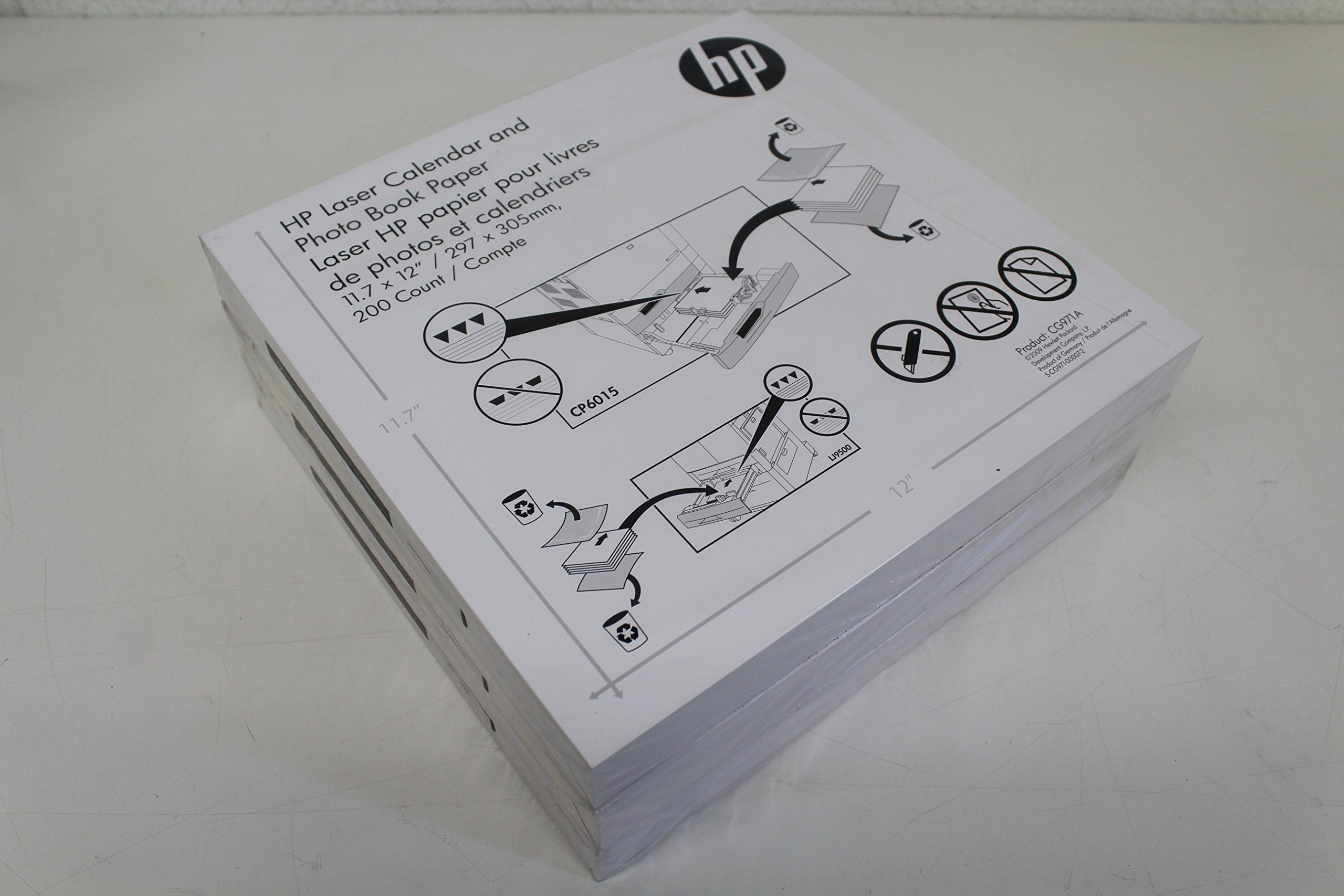 HP CG971A Premium Laser Greeting Card Paper - 11.7 x 12 Inches, 200 Sheets for Holiday Cards, Wedding Invitations & DIY Craft Projects