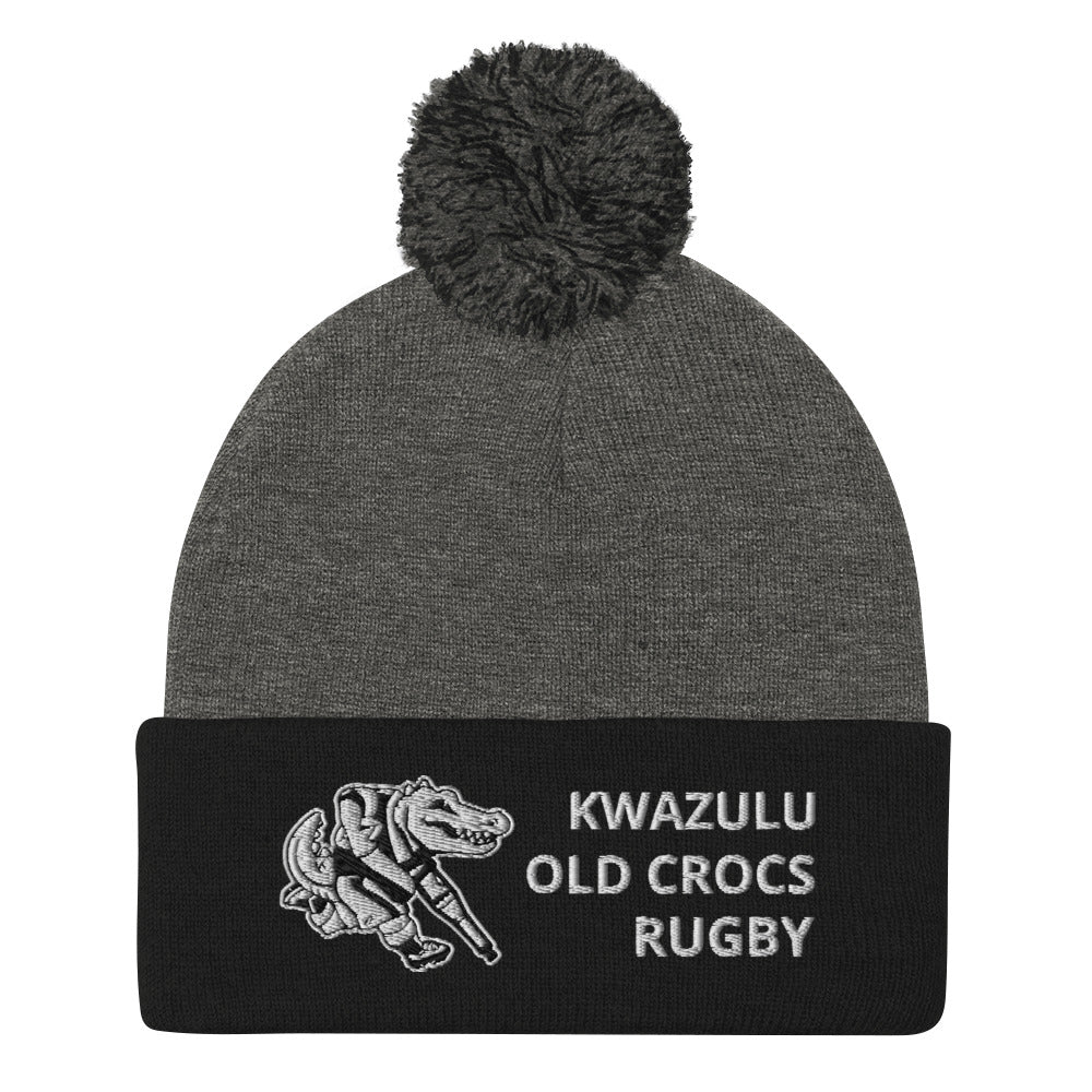 KwaZulu Old Crocs Pom Beanie - Warm Winter Hat for Men & Women - Cozy Knit Hat for Outdoor Activities, Skiing, Snowboarding and Casual Wear