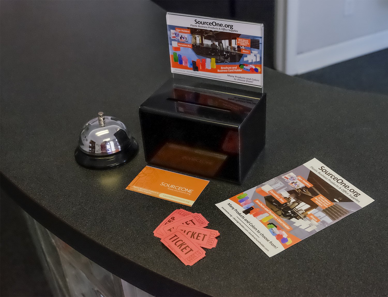 SourceOne Donation Box with Sign Holder & Lock - 5