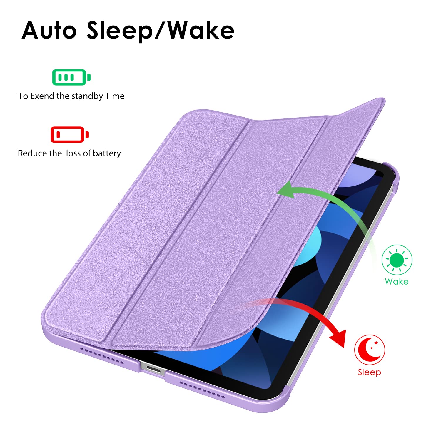 DTTO iPad Air Case for 11-inch M2 & 10.9-inch 5th/4th Gen - Sparkling Hard Back with Sheen Front Cover (2024/2022/2020 Models) - Supports 2nd Gen Apple Pencil Charging - Purple - Perfect for Work, School & Travel Protection